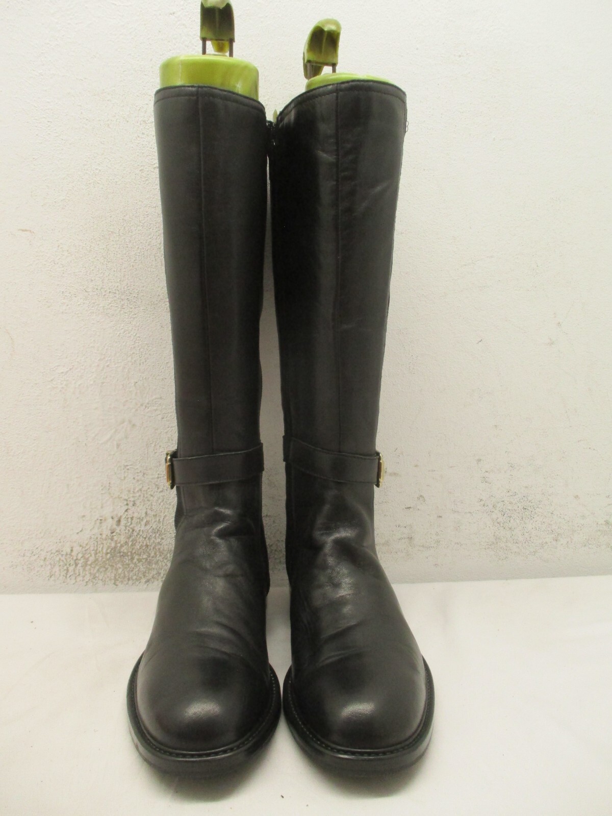 JATAREA Black Leather Knee High Riding Boots Womens Size 7.5