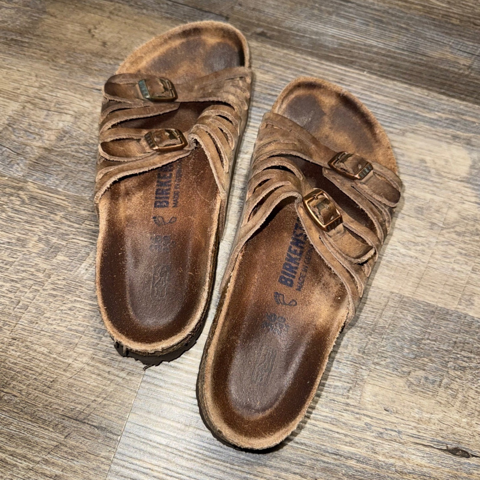 Birkenstock Granada Oiled Leather Sandals Brown Womens Size 36 US 5 Soft Footbed