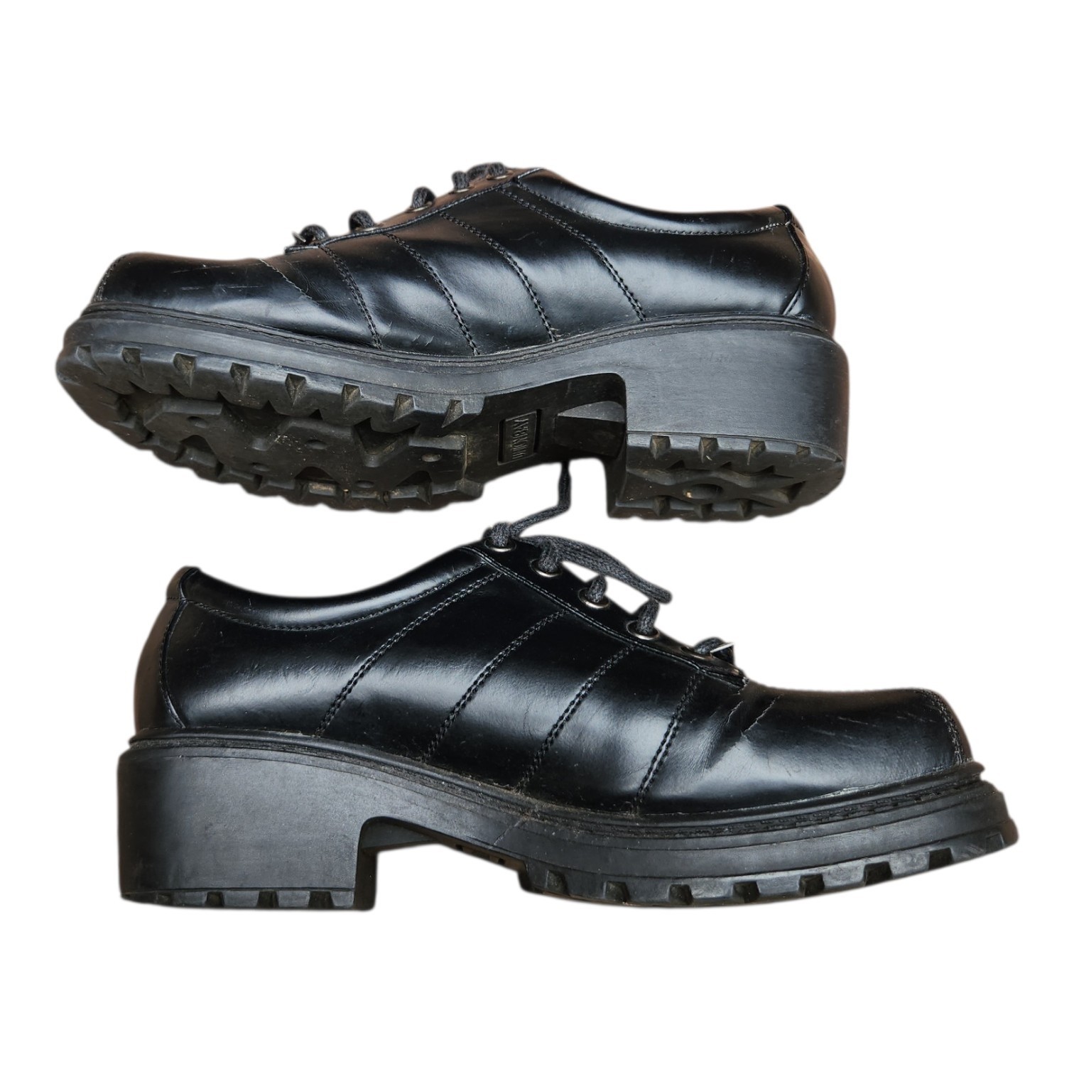 Vintage Unionbay 90s Y2K Black Chunky Platform Oxfords Womens Size 9 Grunge
