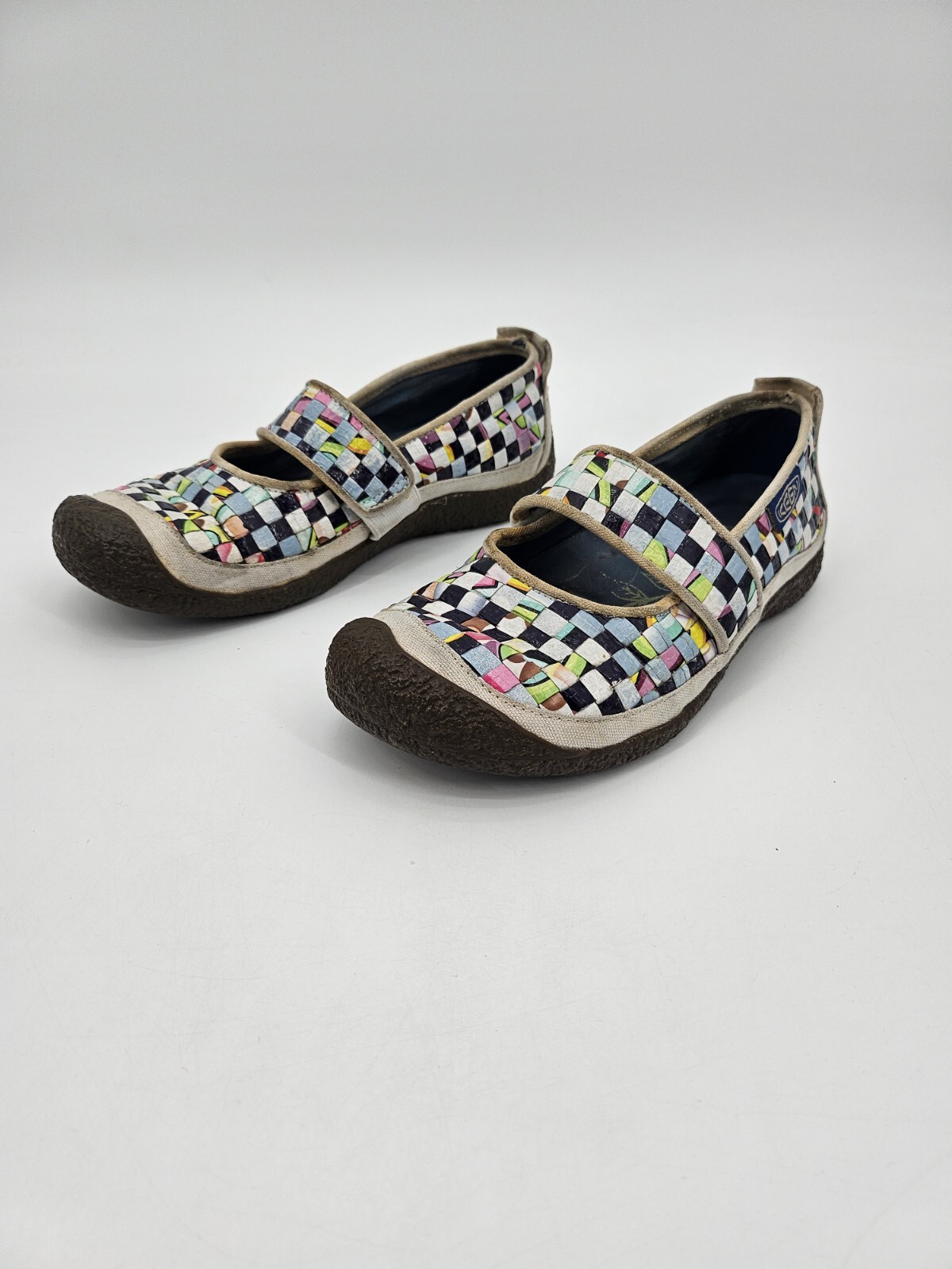 Keen Harvest Rice Bag Woven Slip On Mary Jane Shoes Womens 6.5 Checkerboard 5389