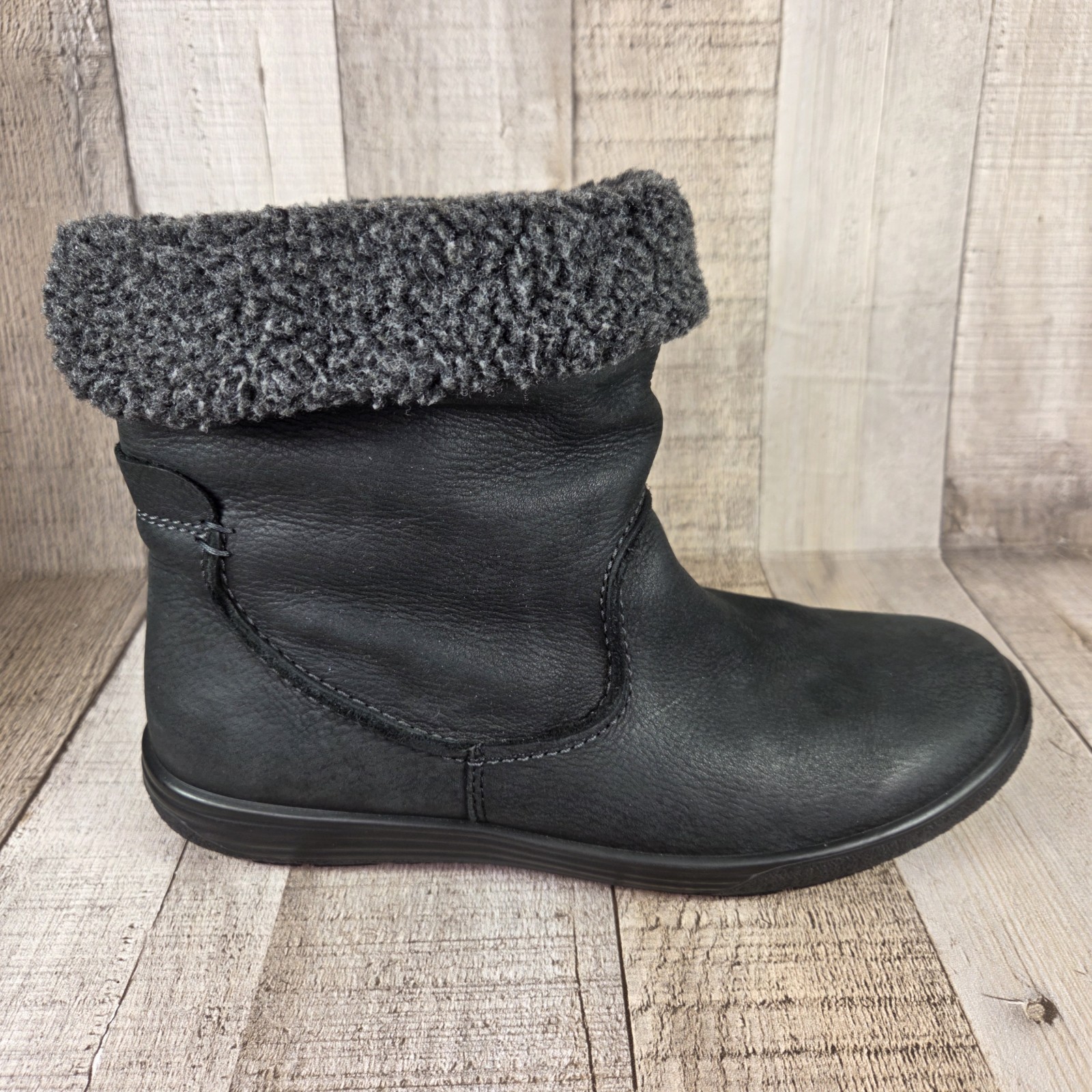 Ecco Chase II GTX Mid Black Boots Gore-Tex Nubuck Leather Women’s EU 37 US 6