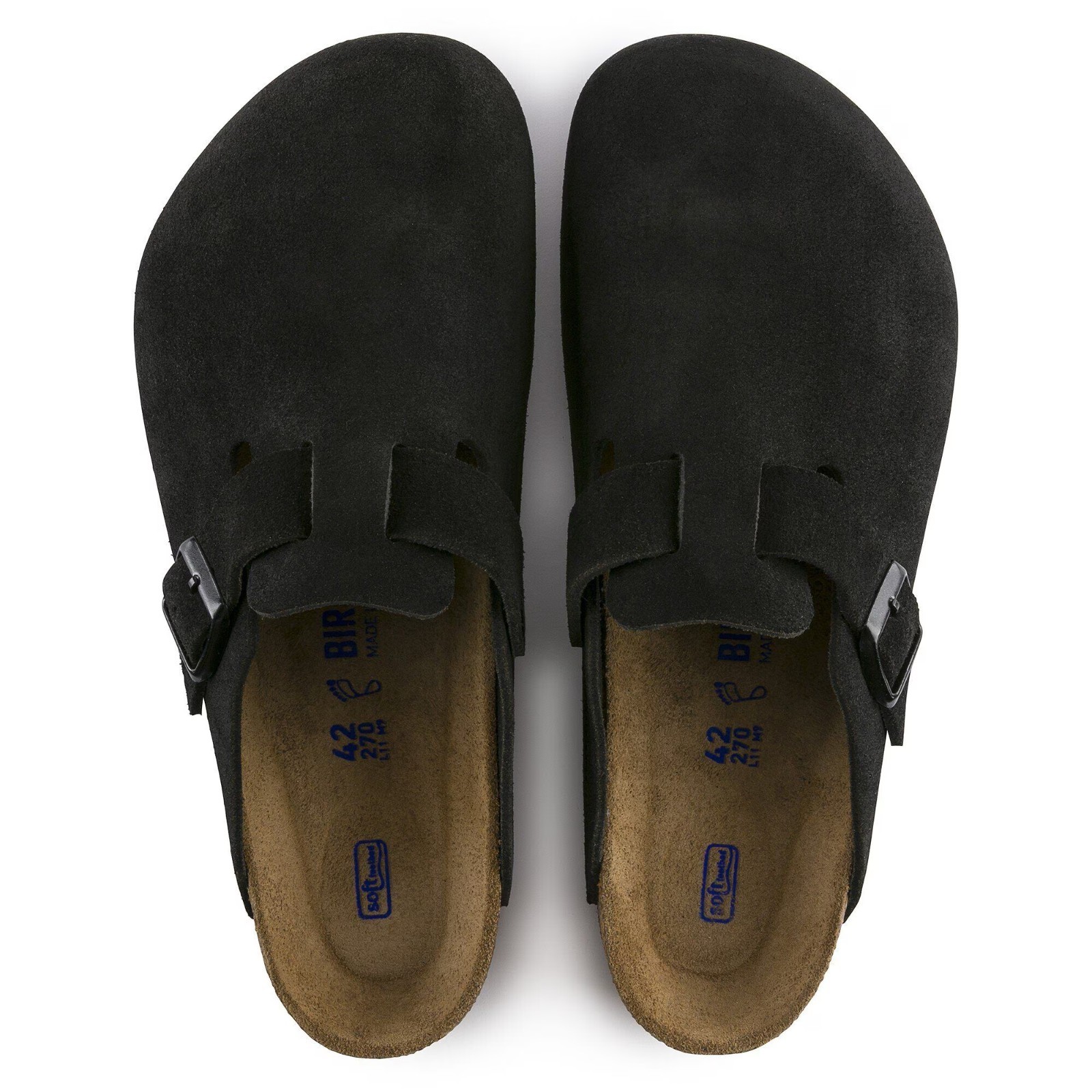 Birkenstock Boston Soft Footbed Suede Leather Black Select Size