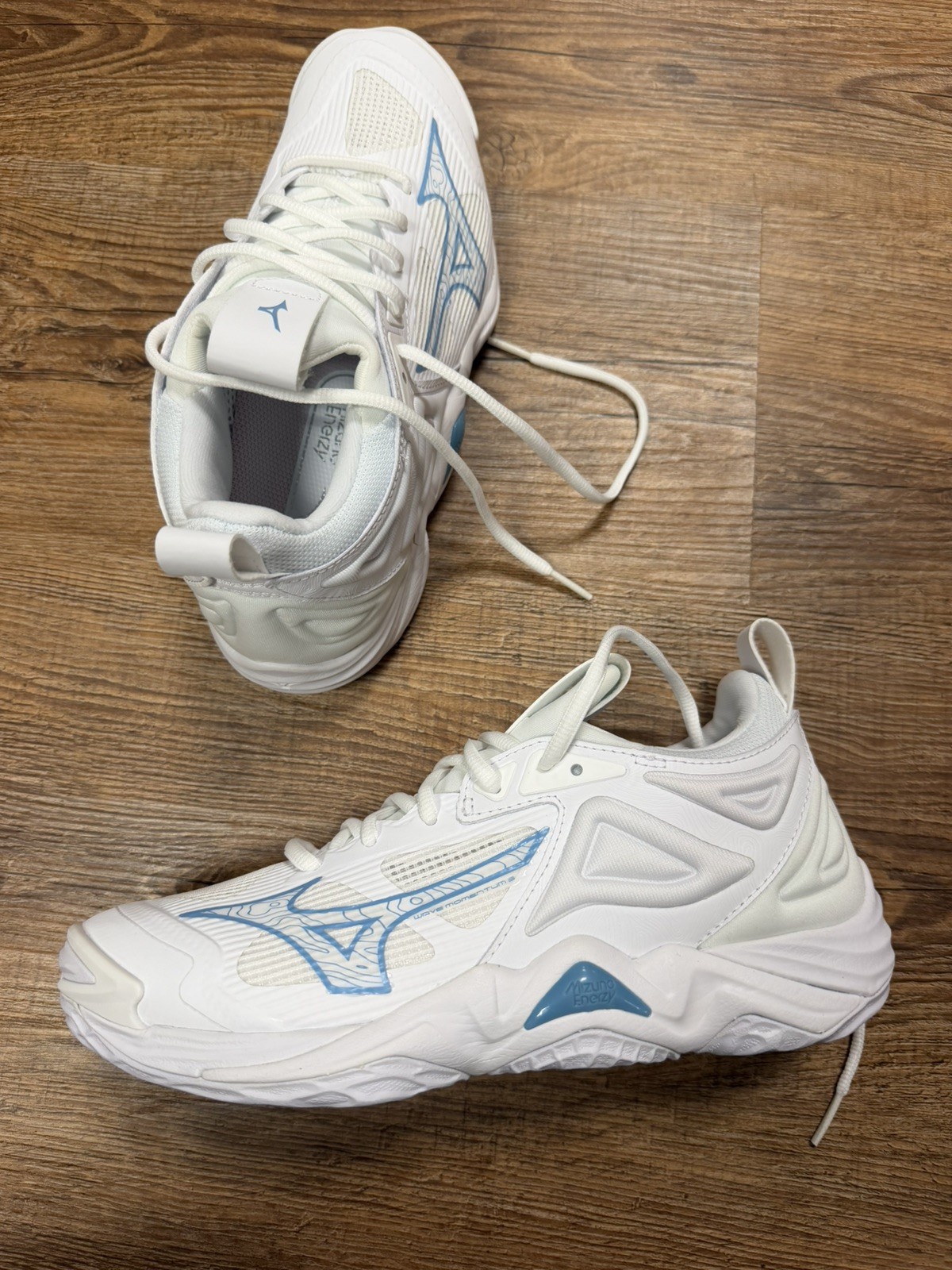 Mizuno Wave Momentum 3 Womens Volleyball Shoes White blue V1GC231208 Size 8
