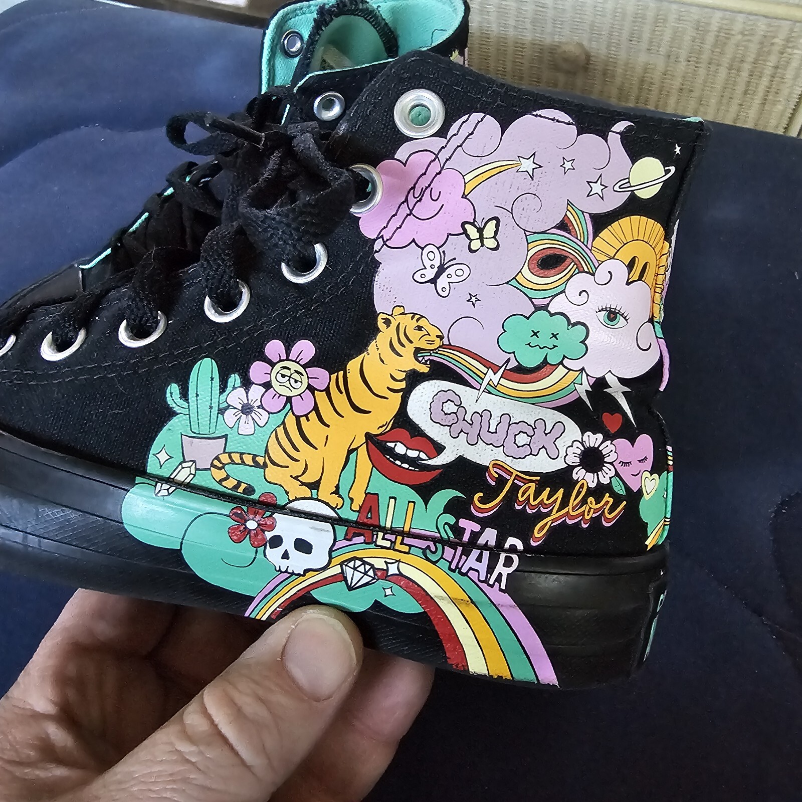 Converse Chuck Taylor All Star Psychedelic Black Multicolor Mens Sz 4 Womens 6