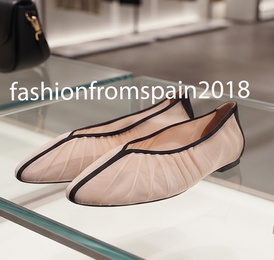 ZARA NEW WOMAN MESH FLAT BALLET FLATS SHOES TAUPE GREY 36-41 1597/710/131