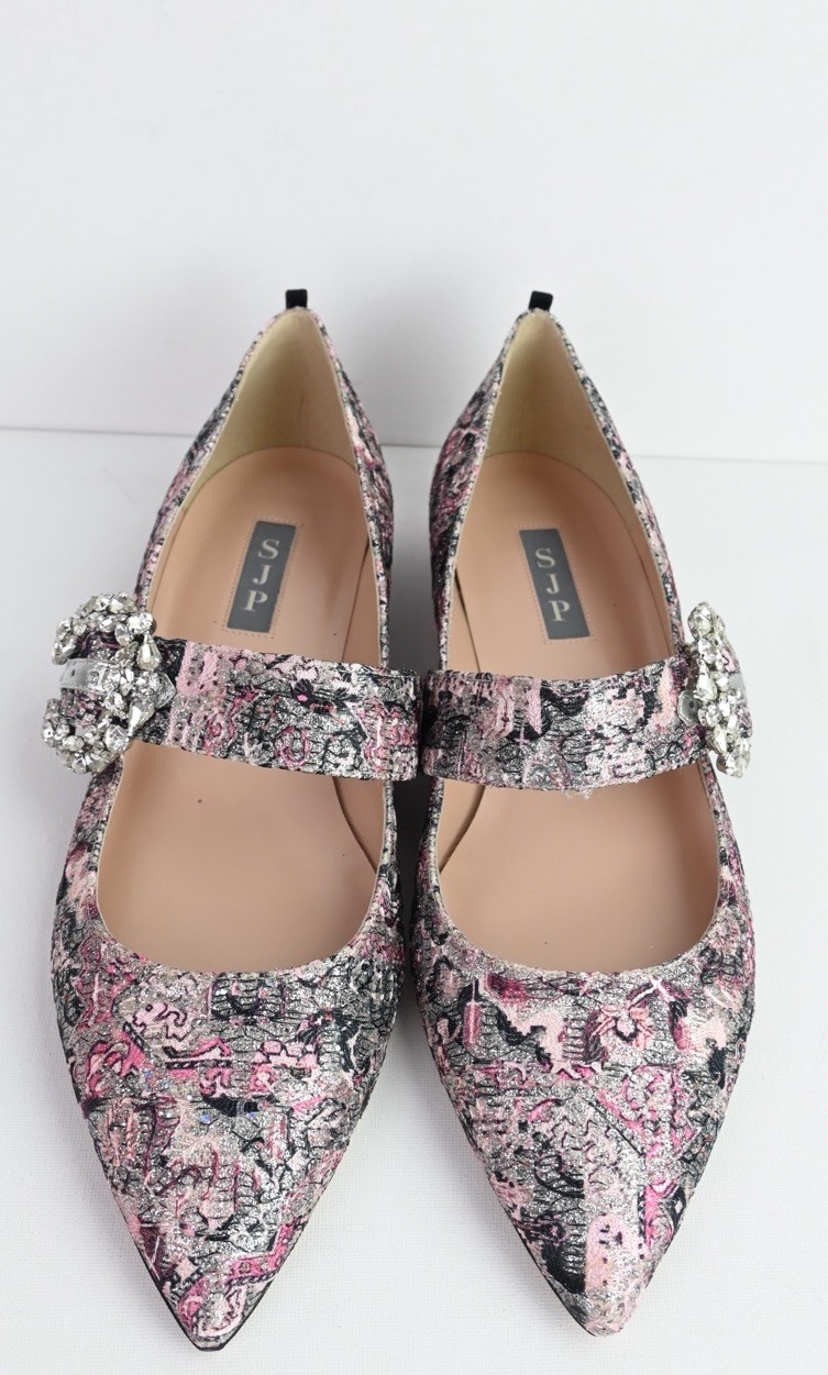 Sarah Jessica Parker «Chima » rose jacquard Mary Jane flats size EU41/US10 BNWB