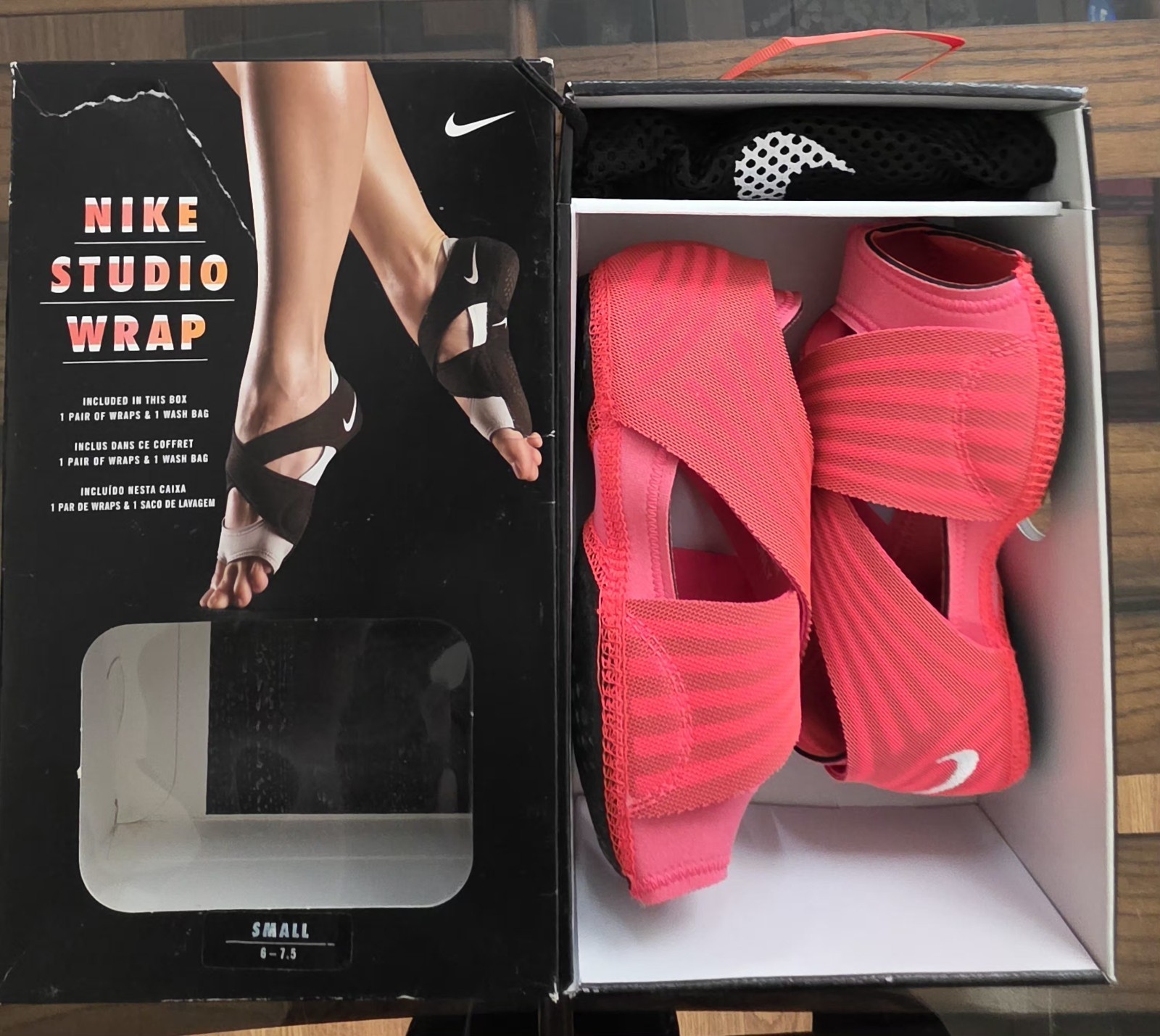 Nike Studio Wrap Pink Barefoot Yoga Dance Training Shoes Womens Small 6-7.5