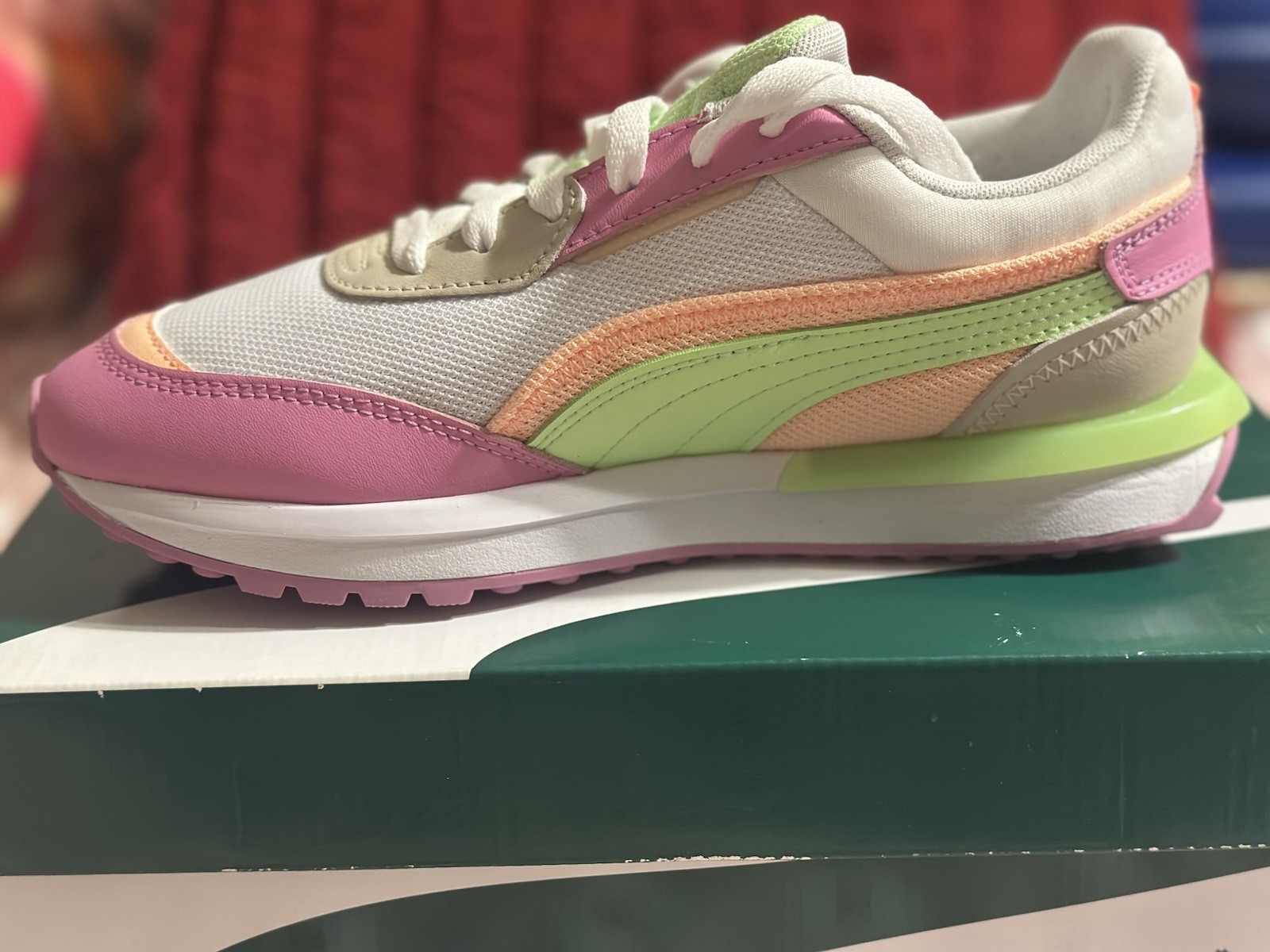 PUMA City Rider Translucent Women’s Sneakers White/Fizzy Lime 385404-01