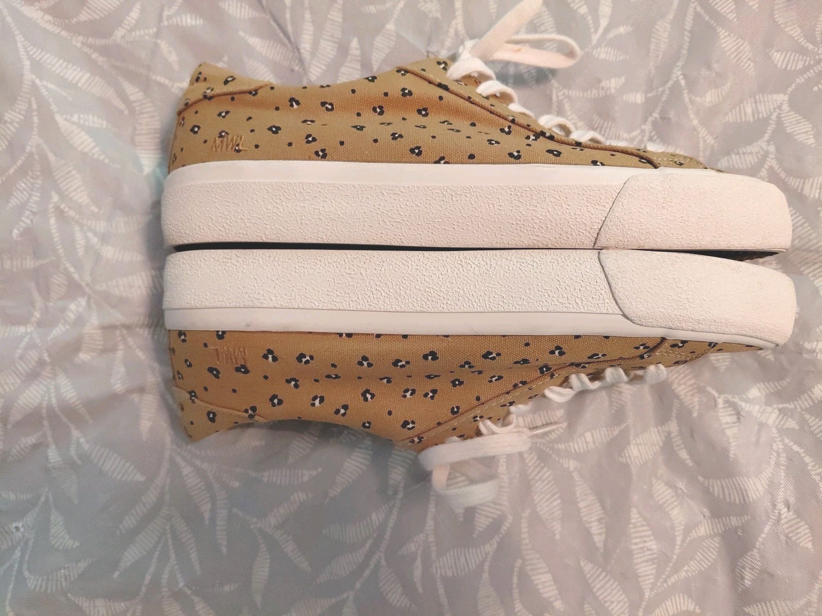 MWL /Madewell Sidewalk Low Top Sneakers Mini Leopard Print Size 6.5, Excellent