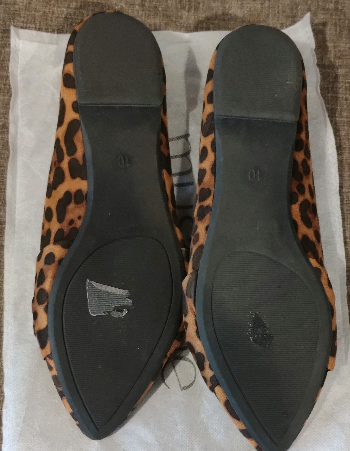 New Womens MUSSHOE Flats Dress Shoes Size 10 Brown Leopard Print Pointed Toe