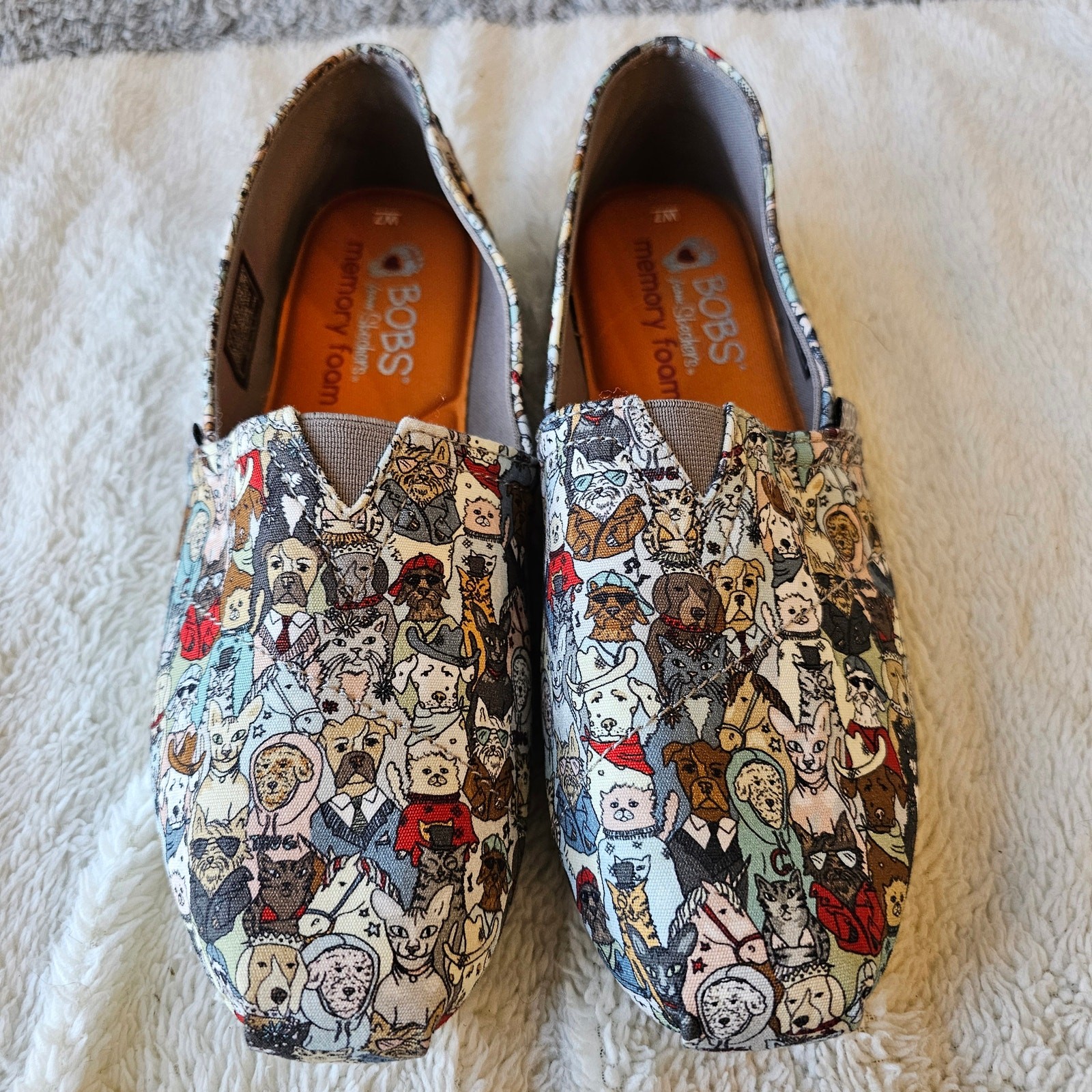 BOBS By Skechers Women’s Dog Plush Wag Party Slip On Sneakers Size 7 Multicolor