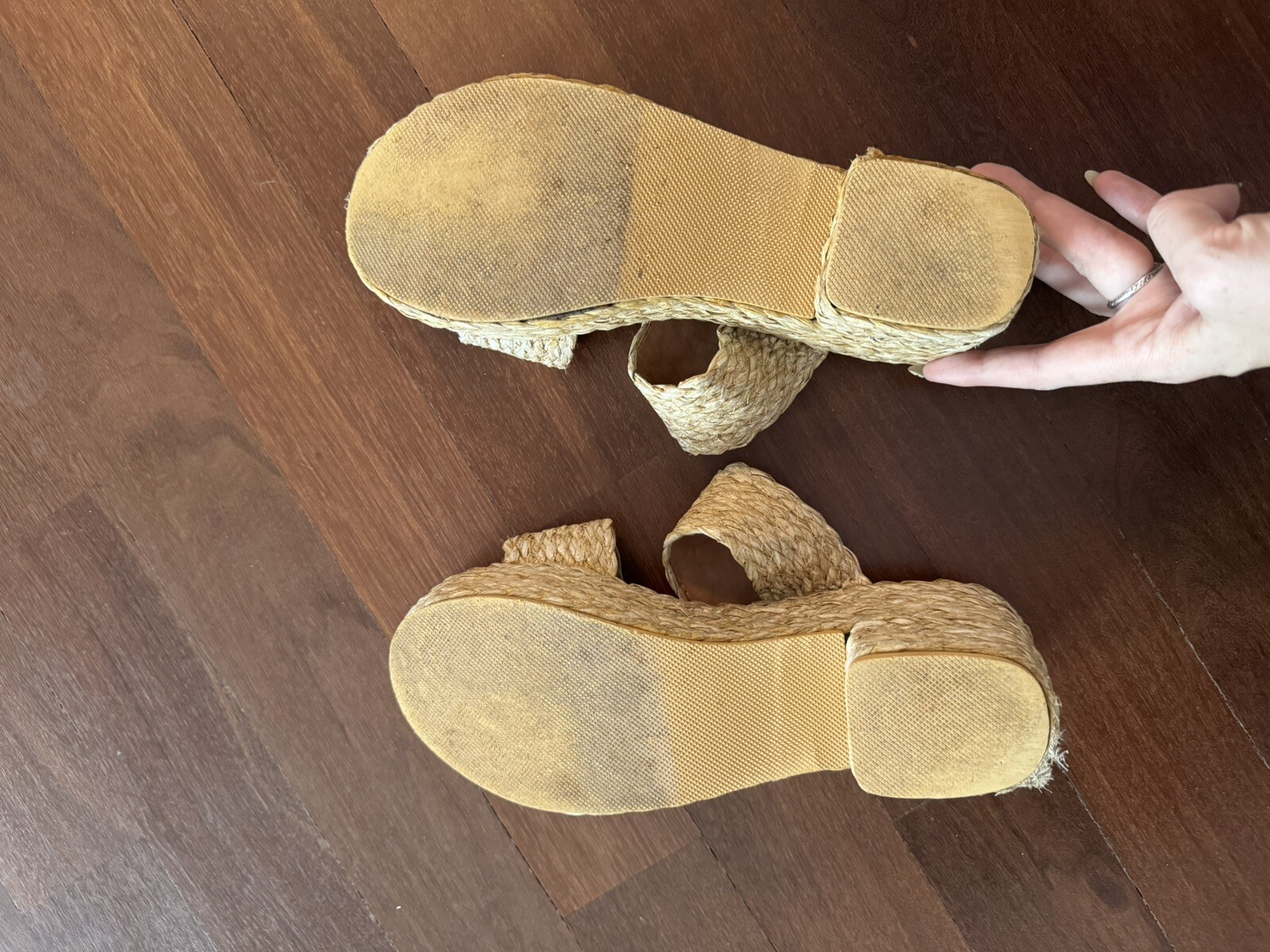 Beach by Matisse “Ocean Avenue” neutral/cognac woven raffia platform sandal