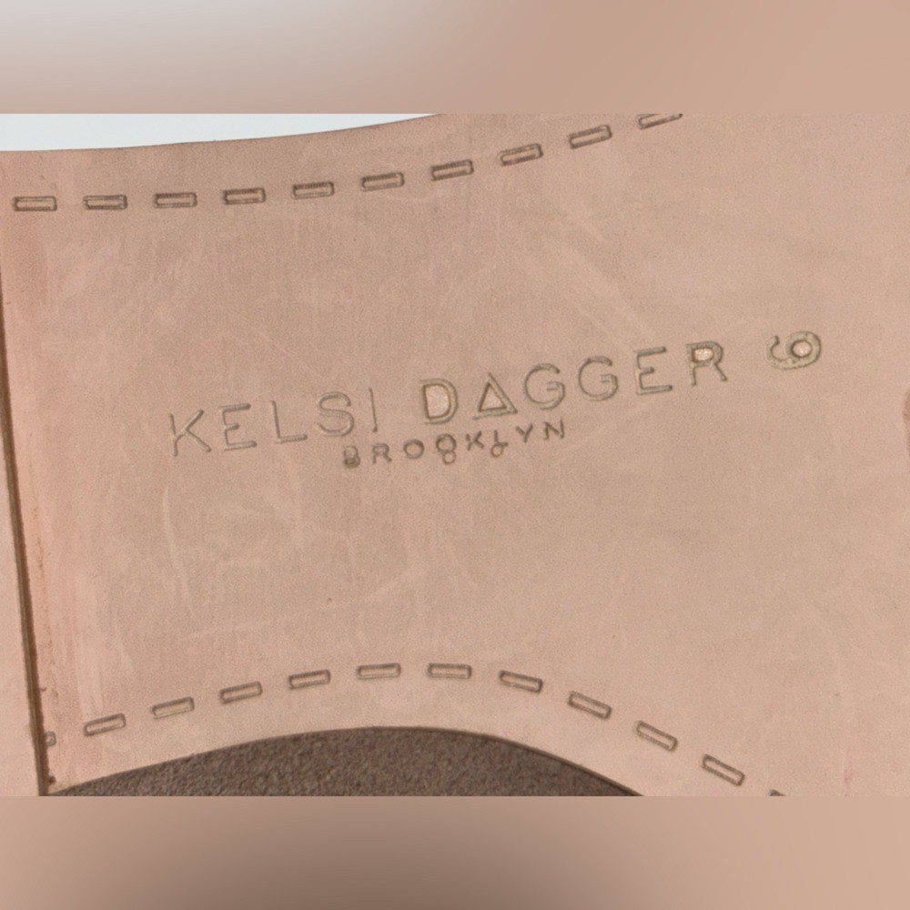 KELSI DAGGER Anthropologie Suede Ankle Boot Open Toed Taupe Flat Shoe Leather 9
