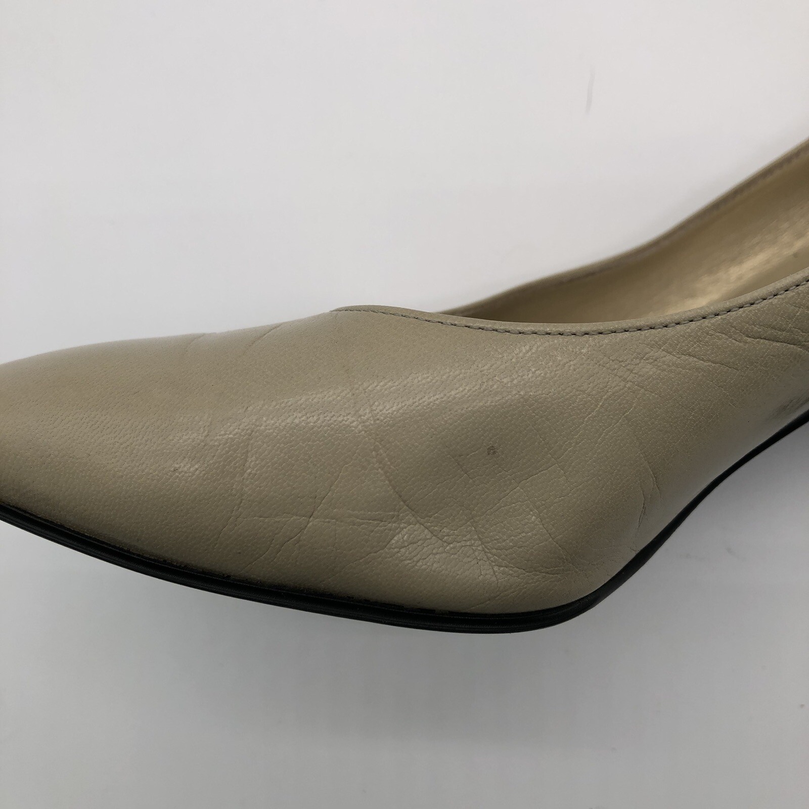 Patent Leather SAINT LAURENT YSL Heels Pumps Shoes Pale Nude Cream Size 35