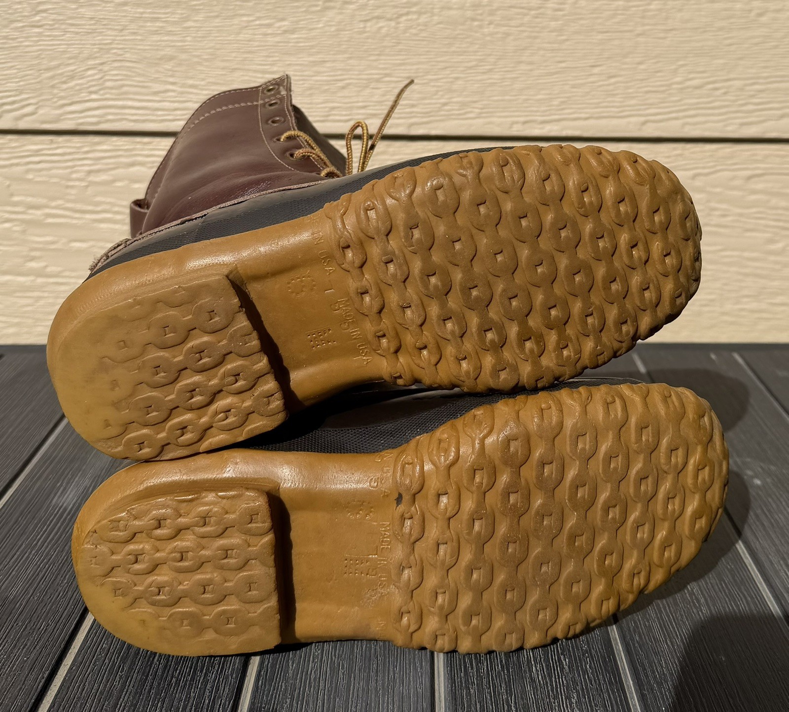 VTG LL Bean Maine Duck Boot Hunting Shoe Womens 9 Brown Leather 9” Lace Up USA