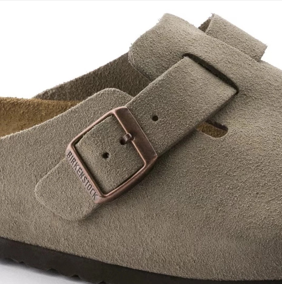 Birkenstock Boston Taupe Suede Leather Soft Footbed Unisex Clog Shoes EU38-43