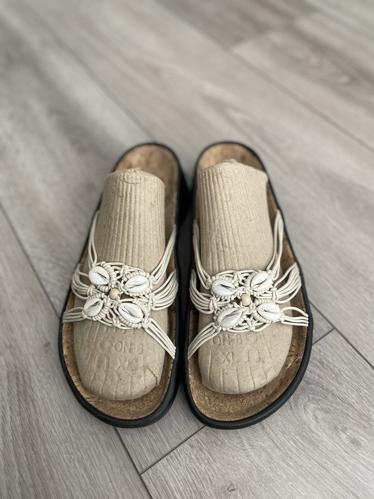 Birkenstock Tatami SOPHIA Woven Natural Shells 41 N US W 9.5 – 10