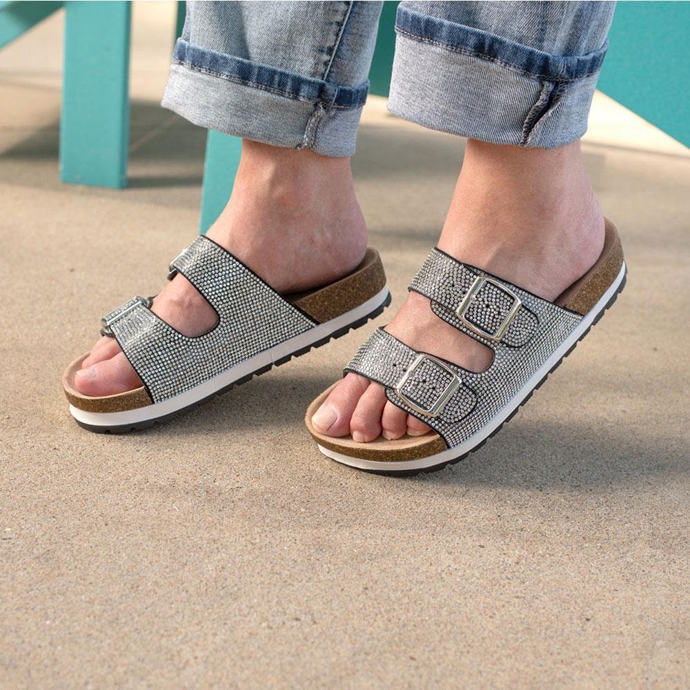 Women’s Corky’s Snow Cone Crystal Sandal Summer Bling Shoes Arch Support
