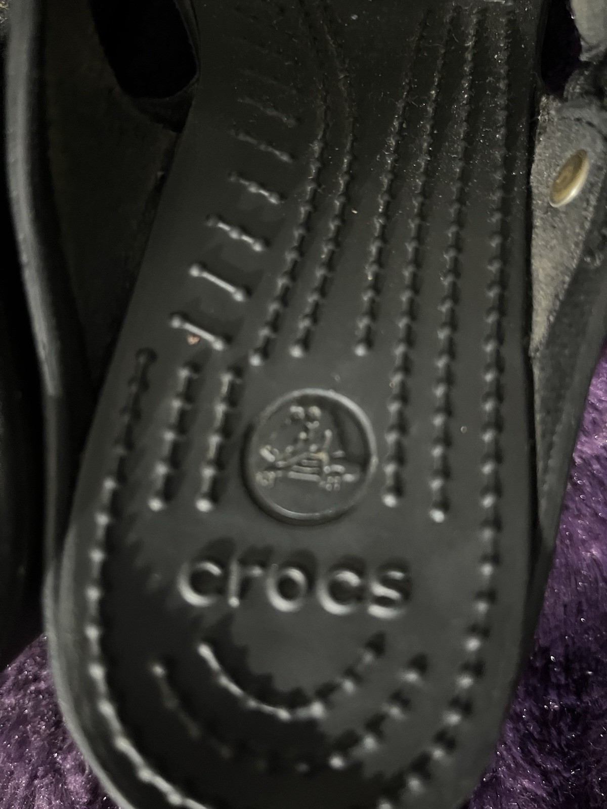 Crocs Women’s Black Strappy Wedge Slip-On Sandals Synthetic Upper Size 8