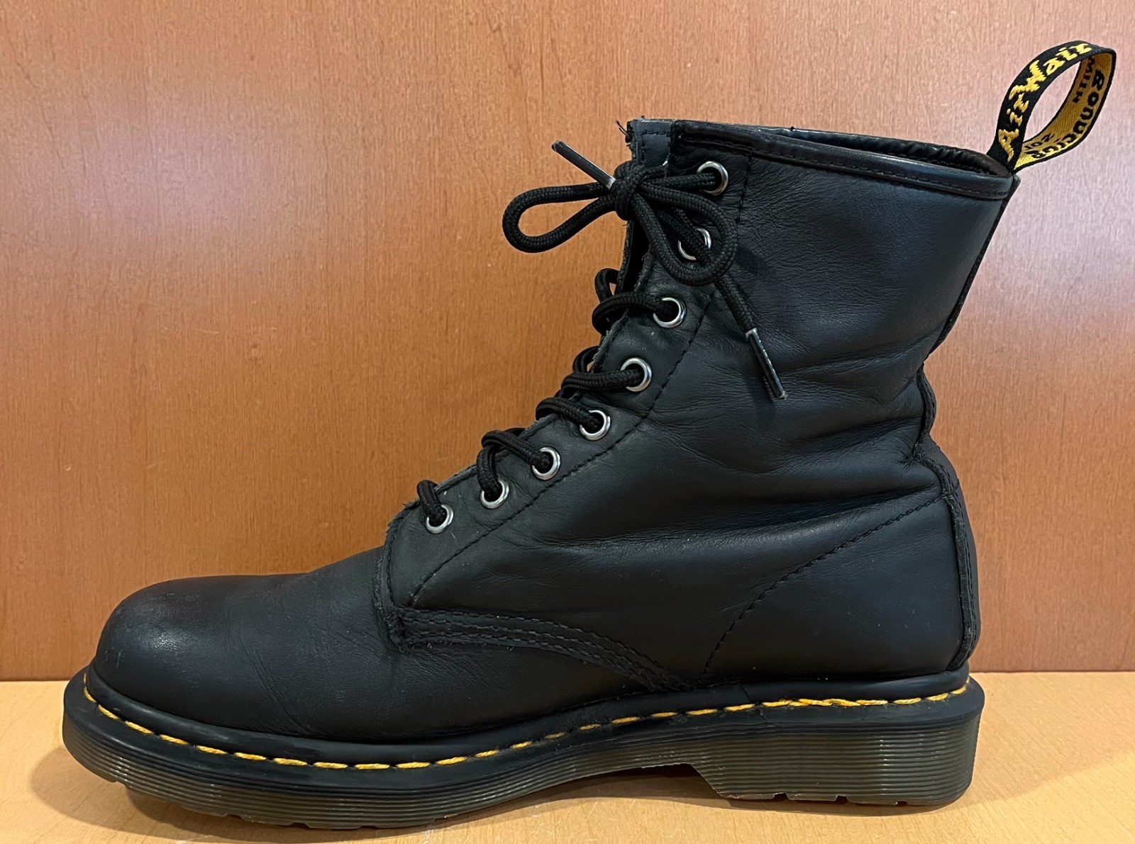 Dr. Martens 1460 Combat Boots Black Smooth Leather Doc Martens AW004 Women 9