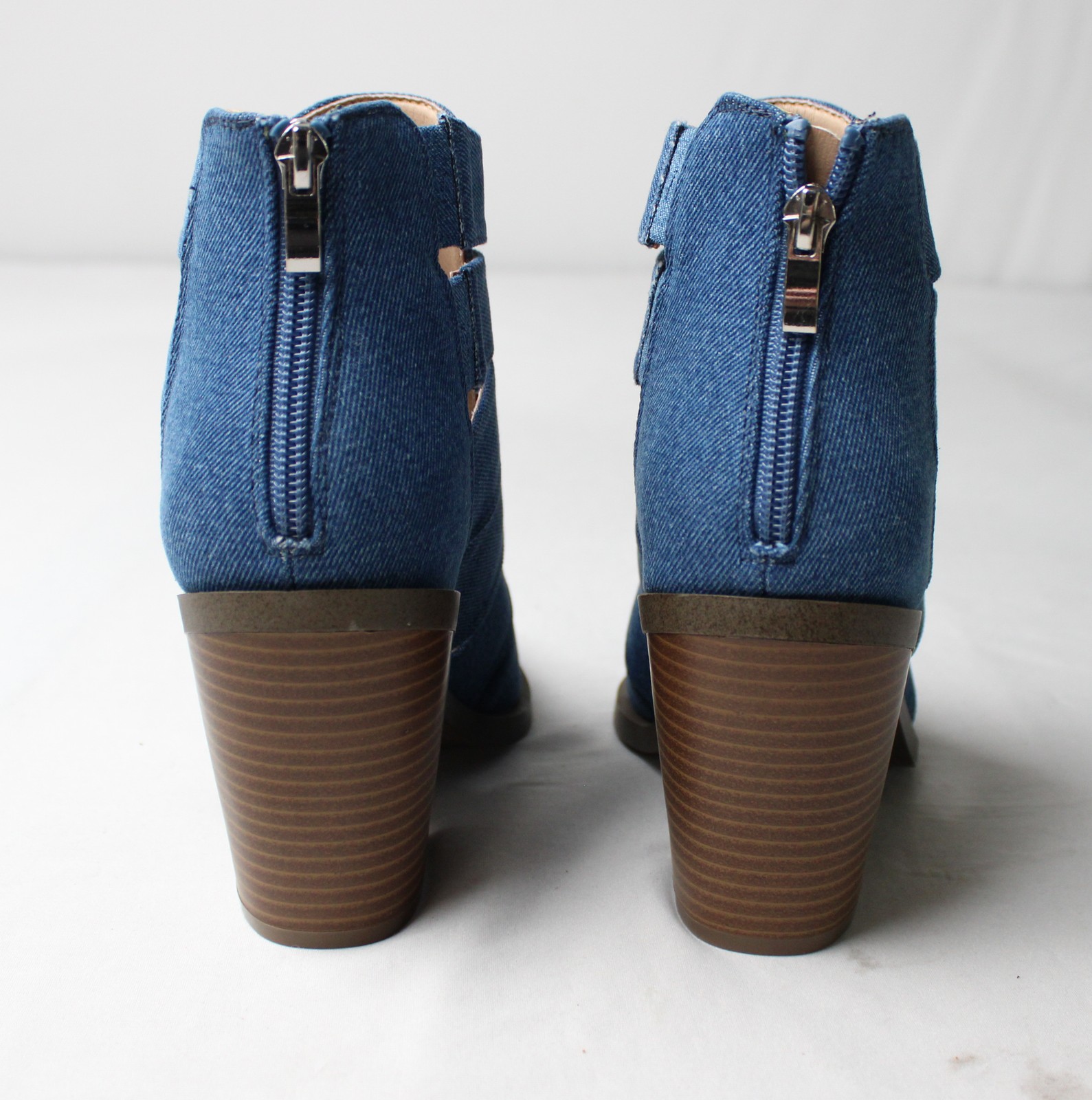 JustFab Women’s Mirabella Back Zip Booties JL3 Denim Size US:6.5 UK:4.5