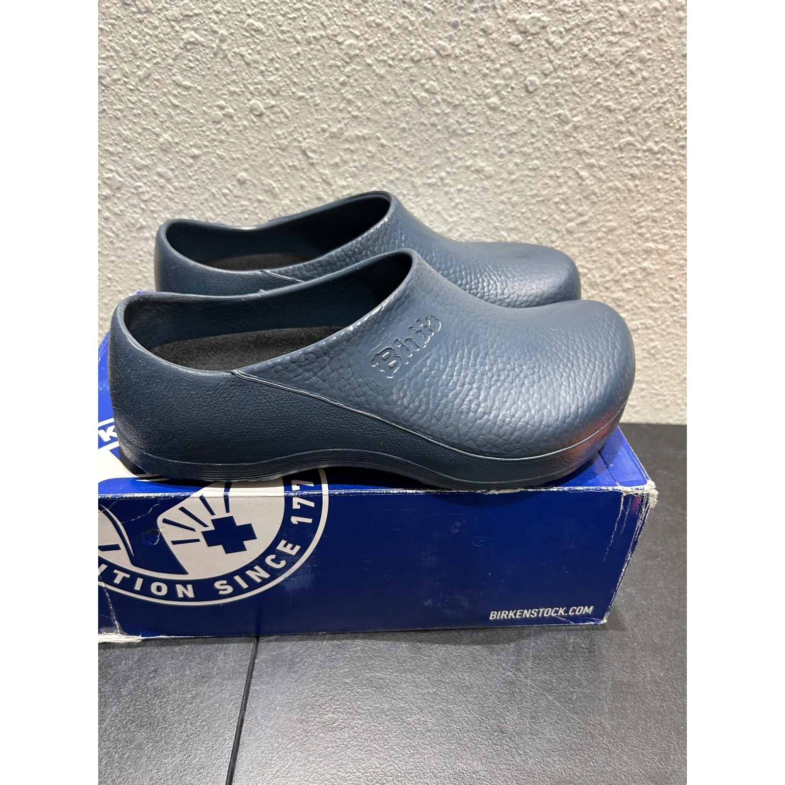 Birkenstock Profi-Birki Clogs Unisex Size 40 Blue Polyurethane Good