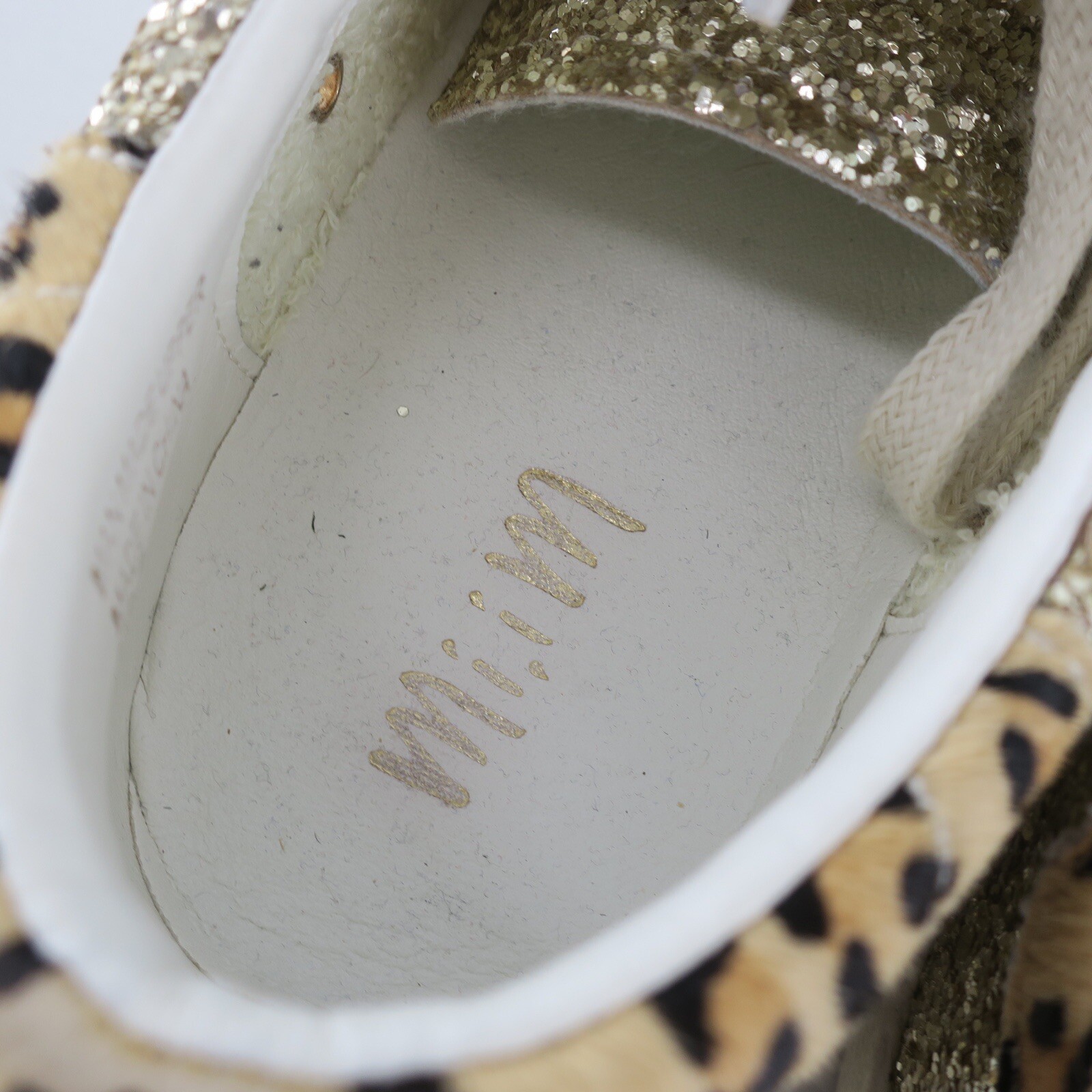 Mi.im Gold Glitter Leopard Print Star Sneakers Shoes Women’s Size 8