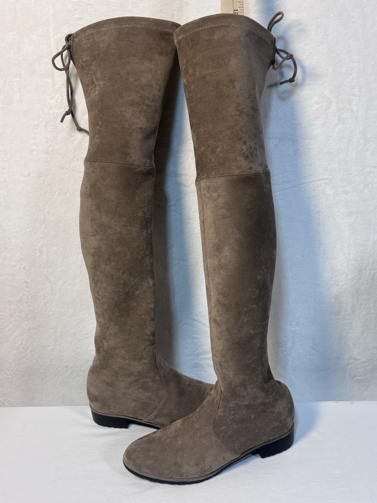 Stuart Weitzman Lowland Taupe Suede Thigh-High Boots EU 39 US 9 Russell Bromley