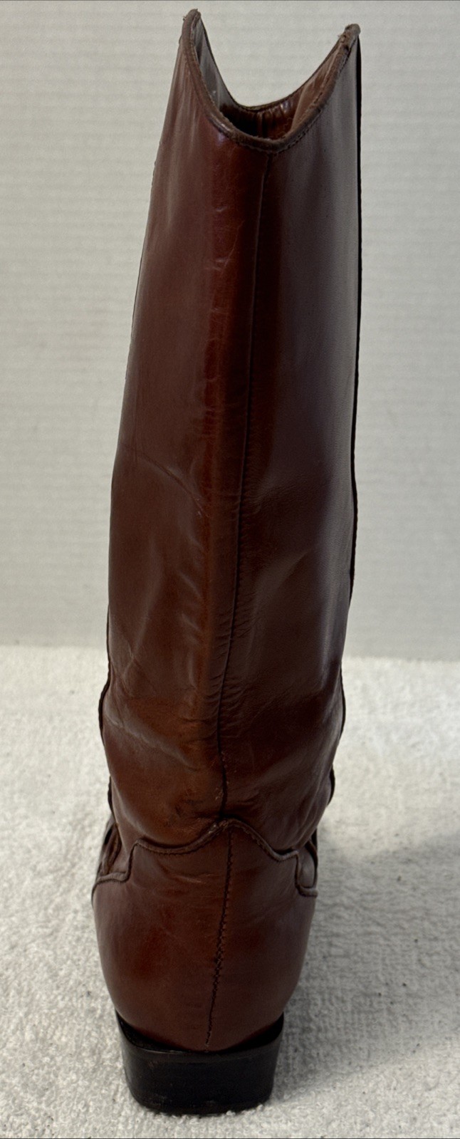 Unisa Flex Womens Cognac Leather Weave Vamp Tall Boots Size 8B Brazil