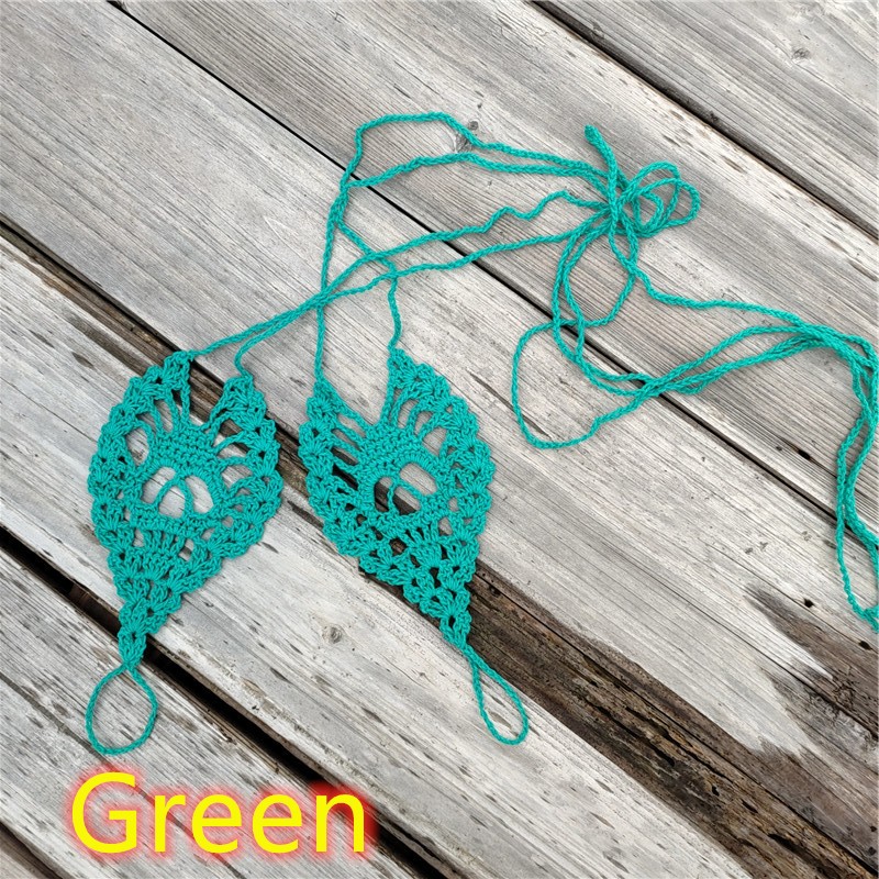 Skull Barefoot Sandals 2Pcs/set Crochet Beach Wedding Shoes for Women