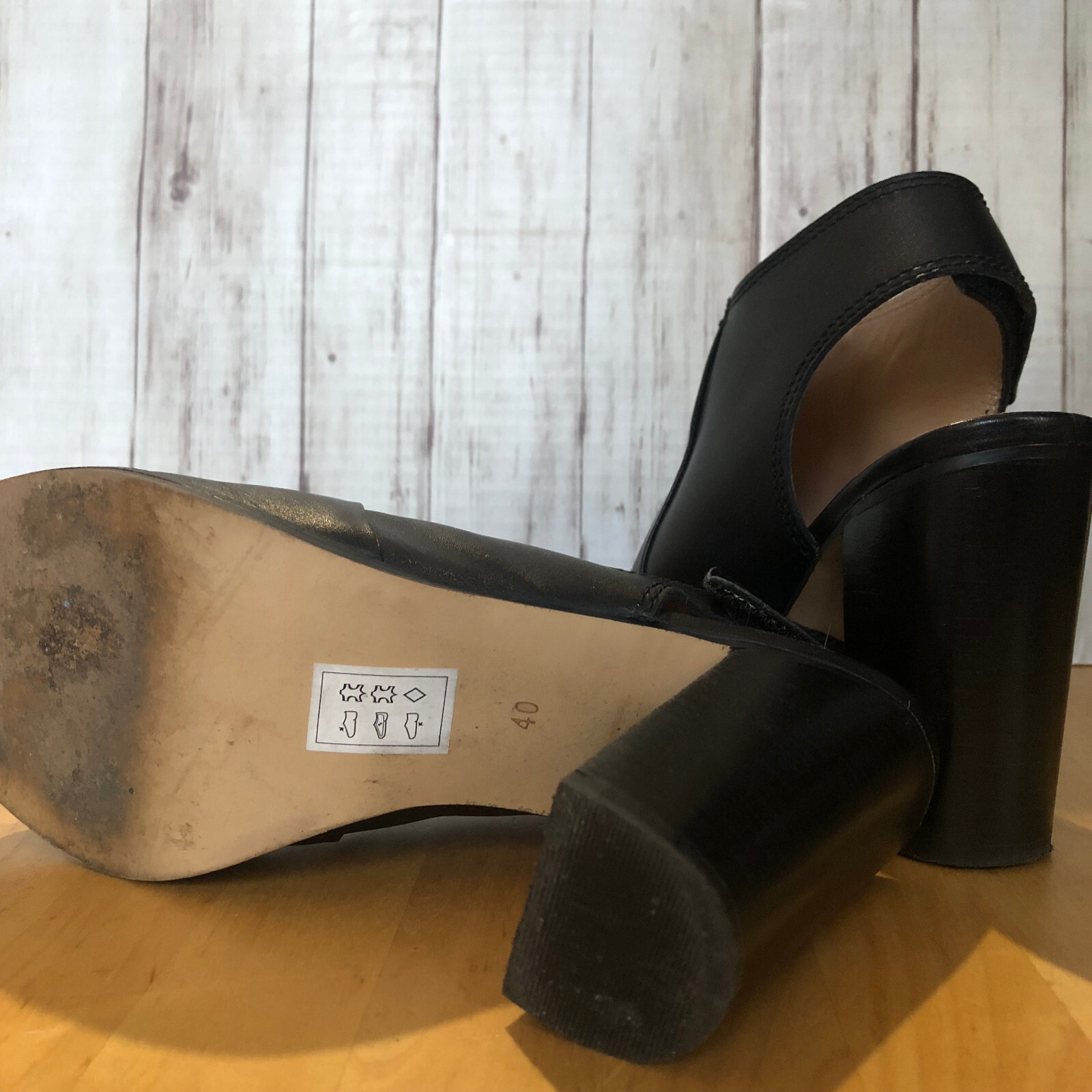 MONSOON Heels Size 40 Ankle Strap Peep Toe Black Pump City