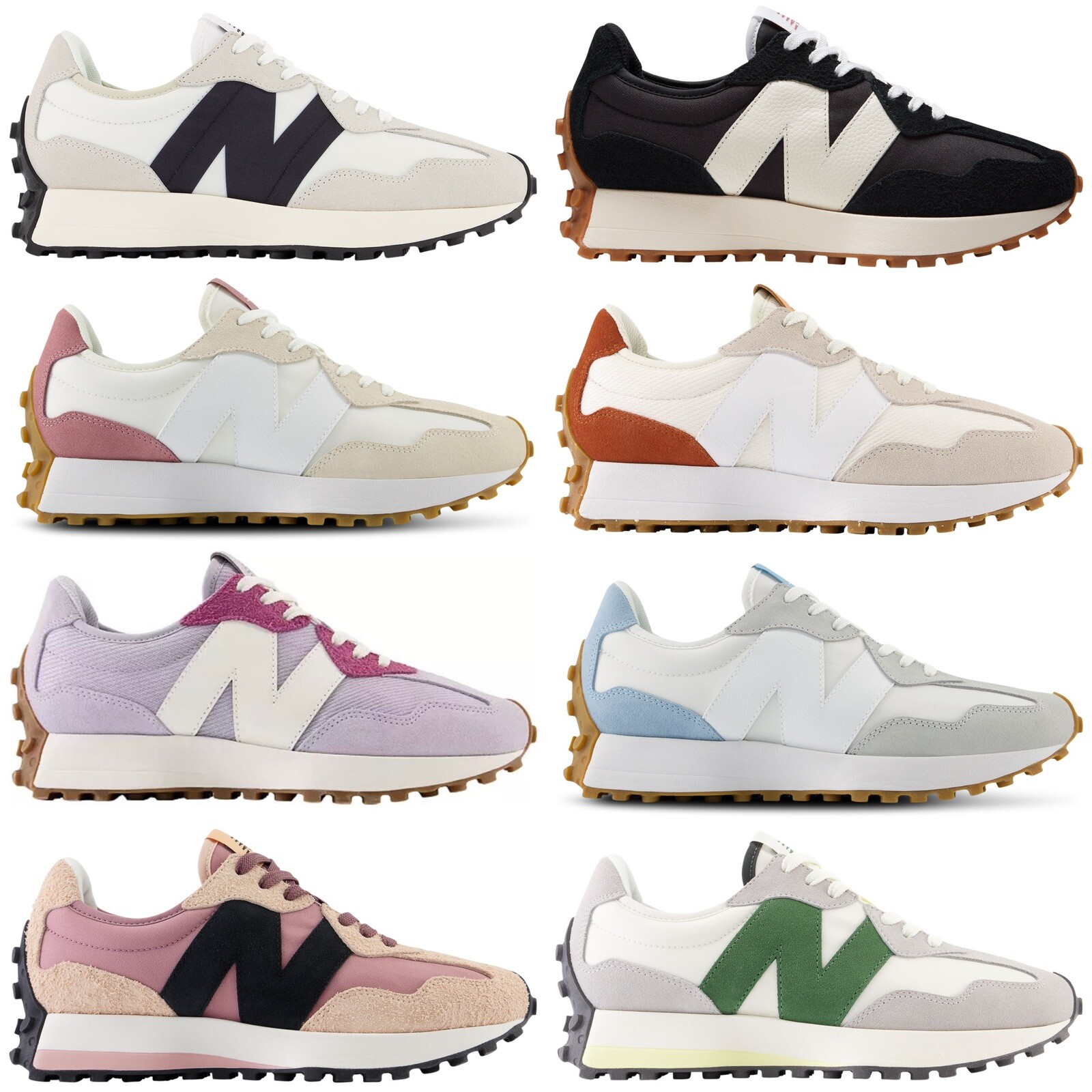 New Balance 327 White/Black/Green/Brown Sneakers Women’s Size 6W-10W