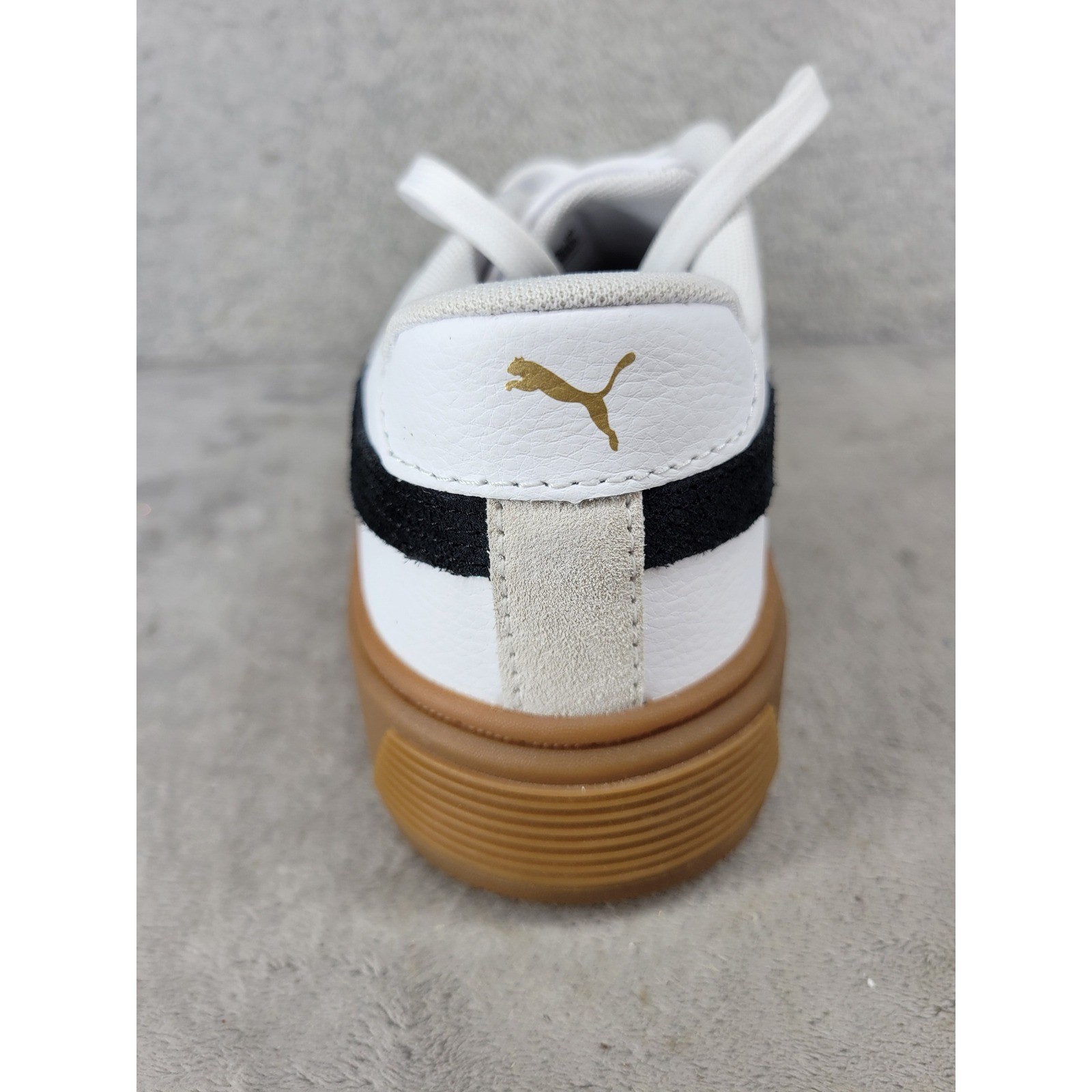 Puma Smash 3.0 Platform Womens 8.5 White Black Gold Gum Sneakers 395318-07