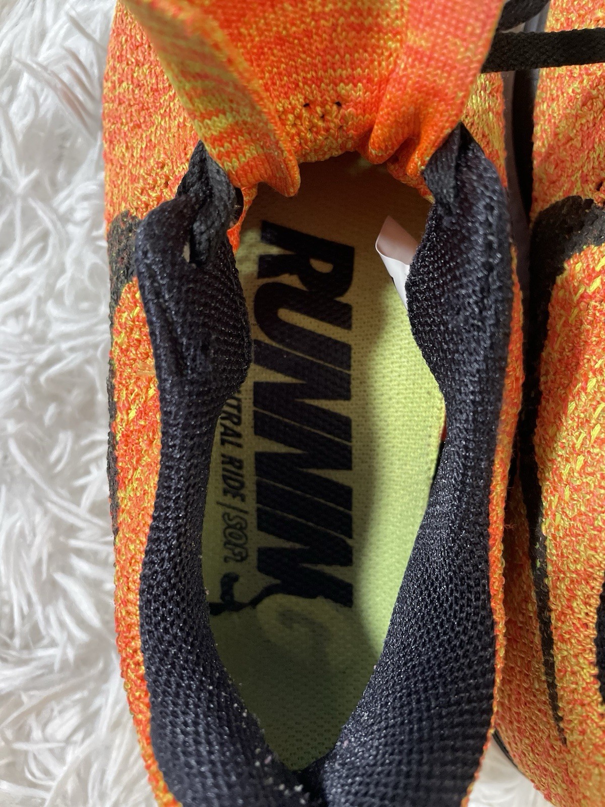 Nike Flyknit Lunar 3 Orange Volt Running Athletic Shoes 698182-700 Womens 6.5
