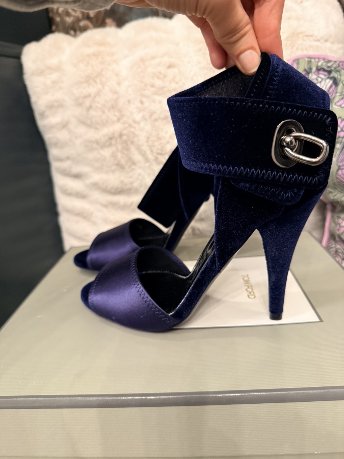 Tom Ford Midnight Blue Satin Heels