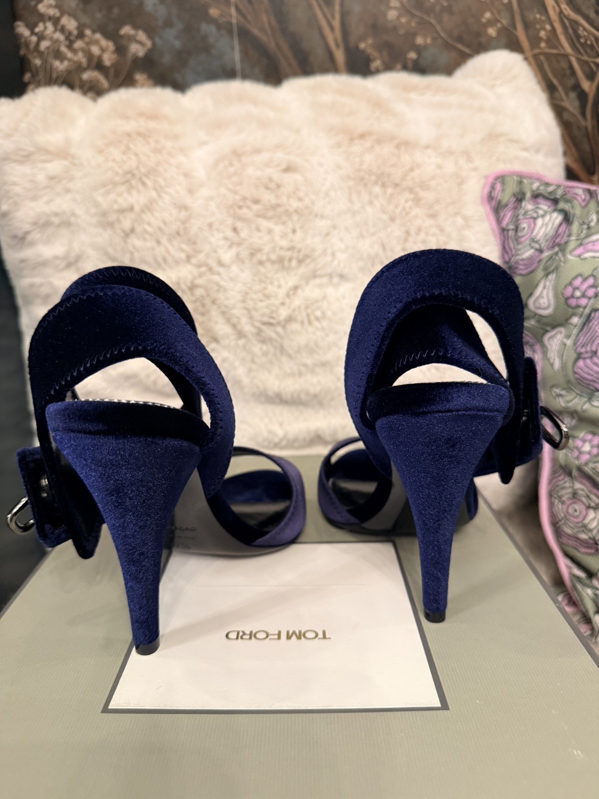 Tom Ford Midnight Blue Satin Heels