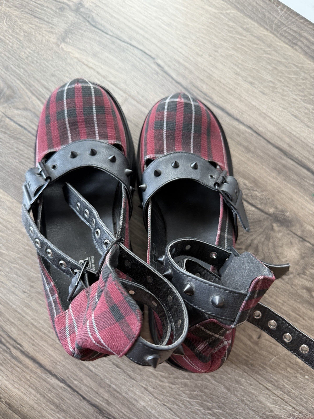 Killstar Bloody Maryjane’s Blood Tartan Size 10 As Is Check Pictures