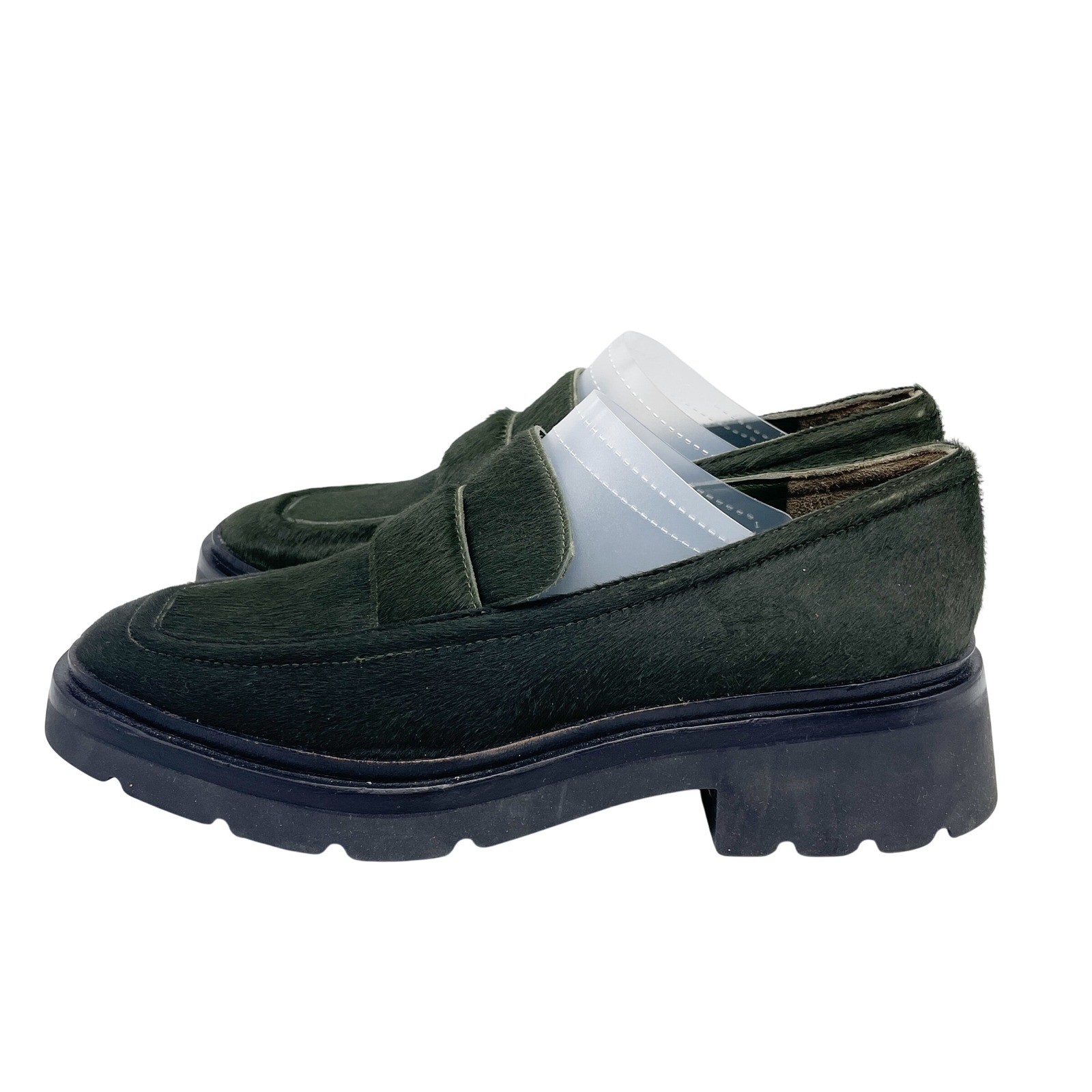 Vince Women’s Robin Genuine Calf Hair Lug Sole Loafer Olive Green US 6 / EUR 36