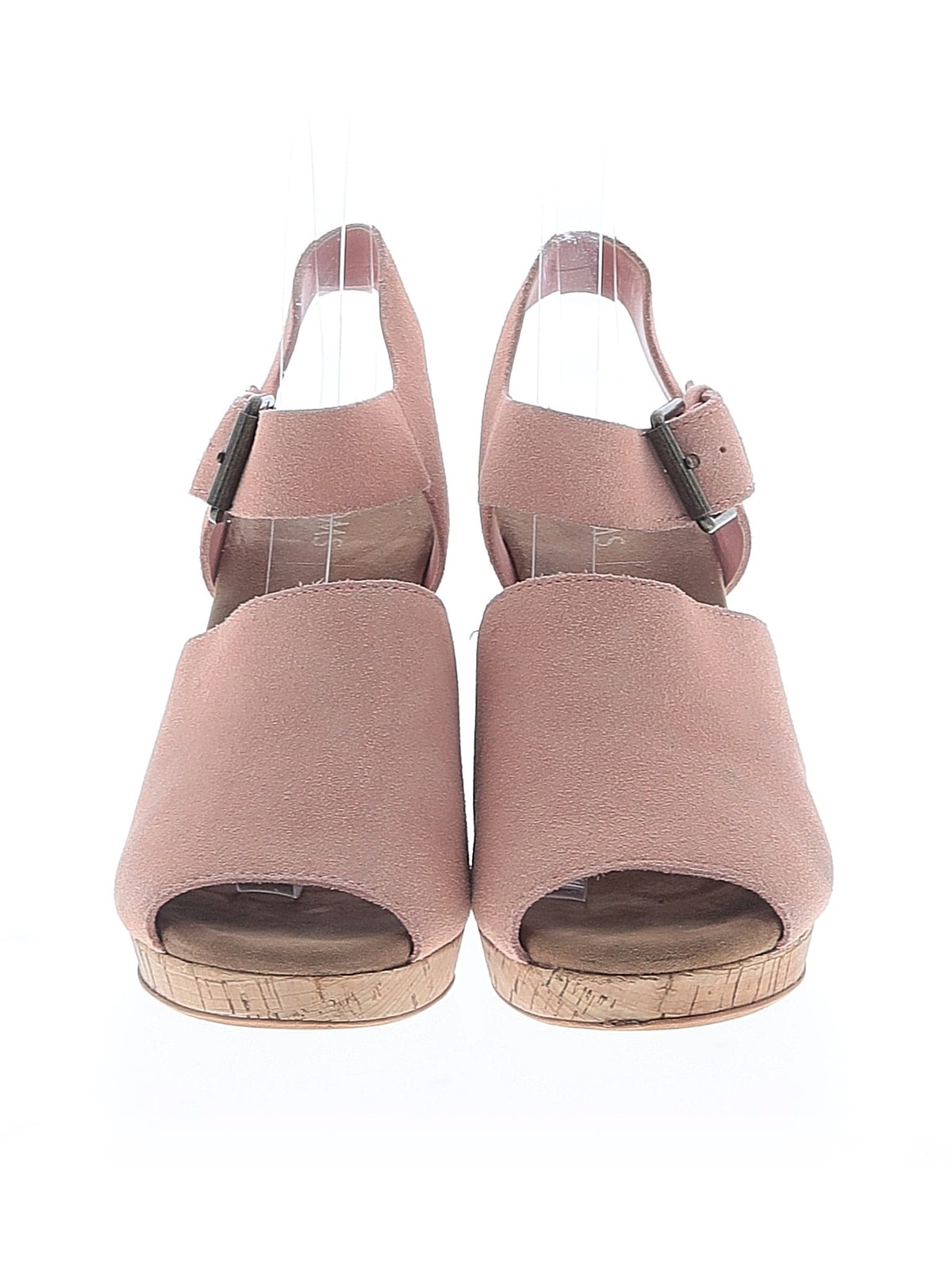 TOMS Women Pink Wedges US 6.5
