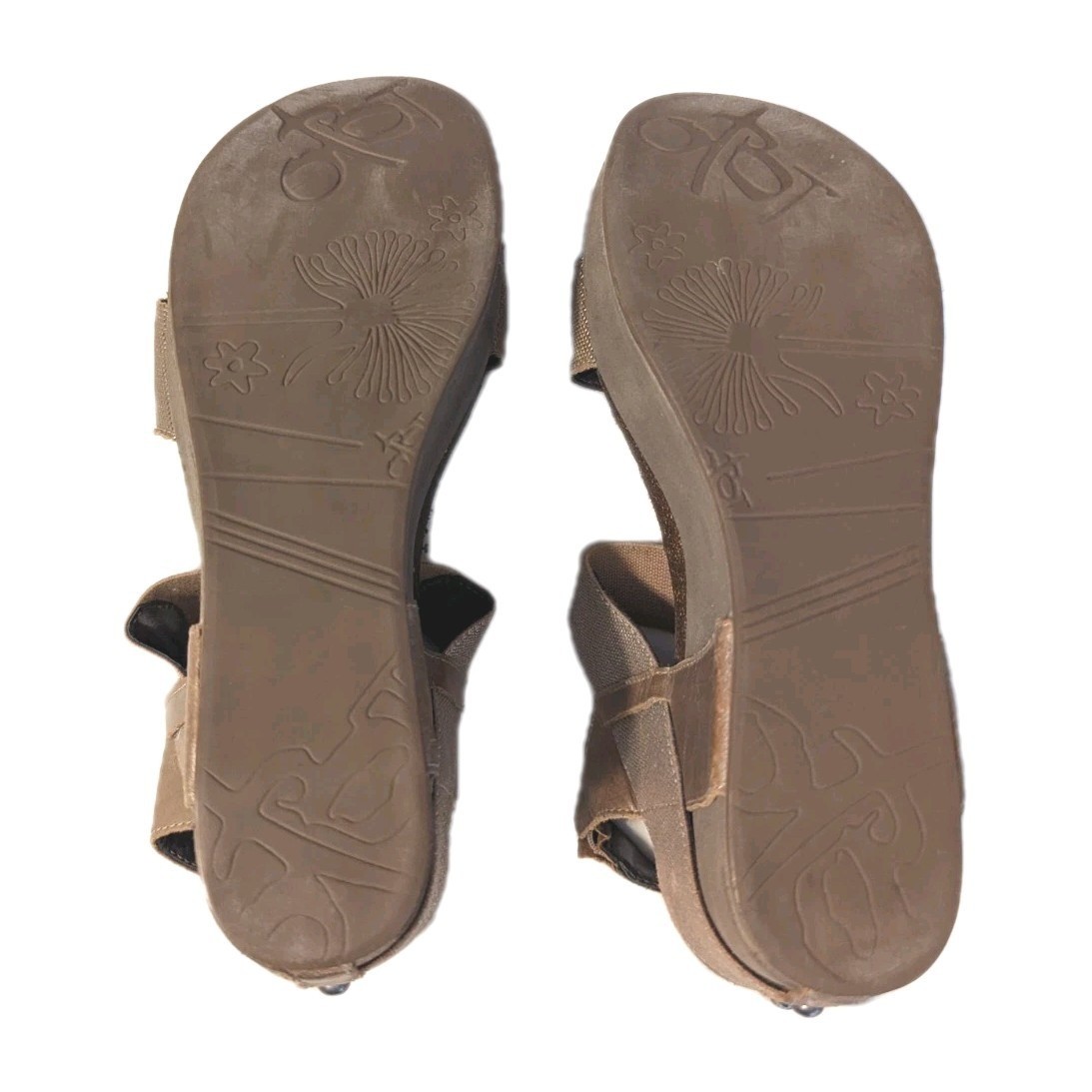 OTBT Women’s Bushnell Wedge Sandals Leather Platform Metallic Gold Beige Size 9M