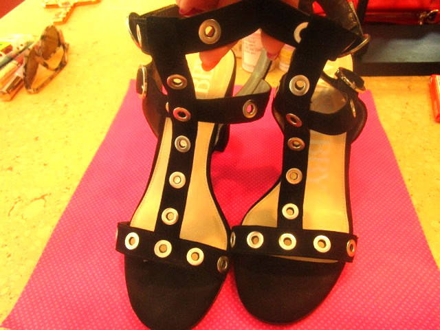 Sam and Libby black suede sandals