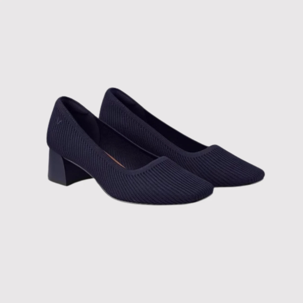 Vivaia Melody Pro Square-Toe Almond Knit Chunky Heel