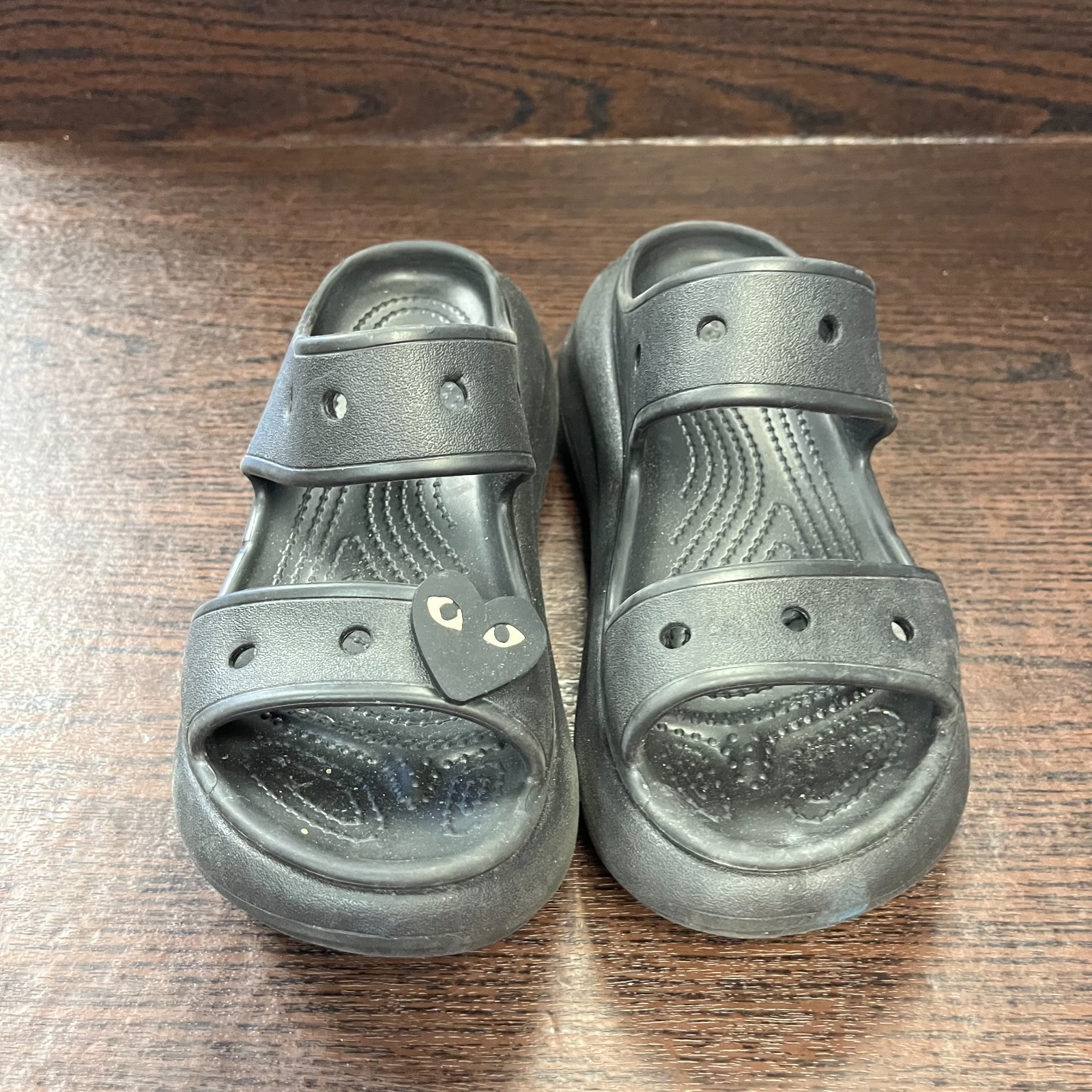 Crocs Classic Crush Sandal Unisex Size W6 M4 Black Platform Slide EVA 207670