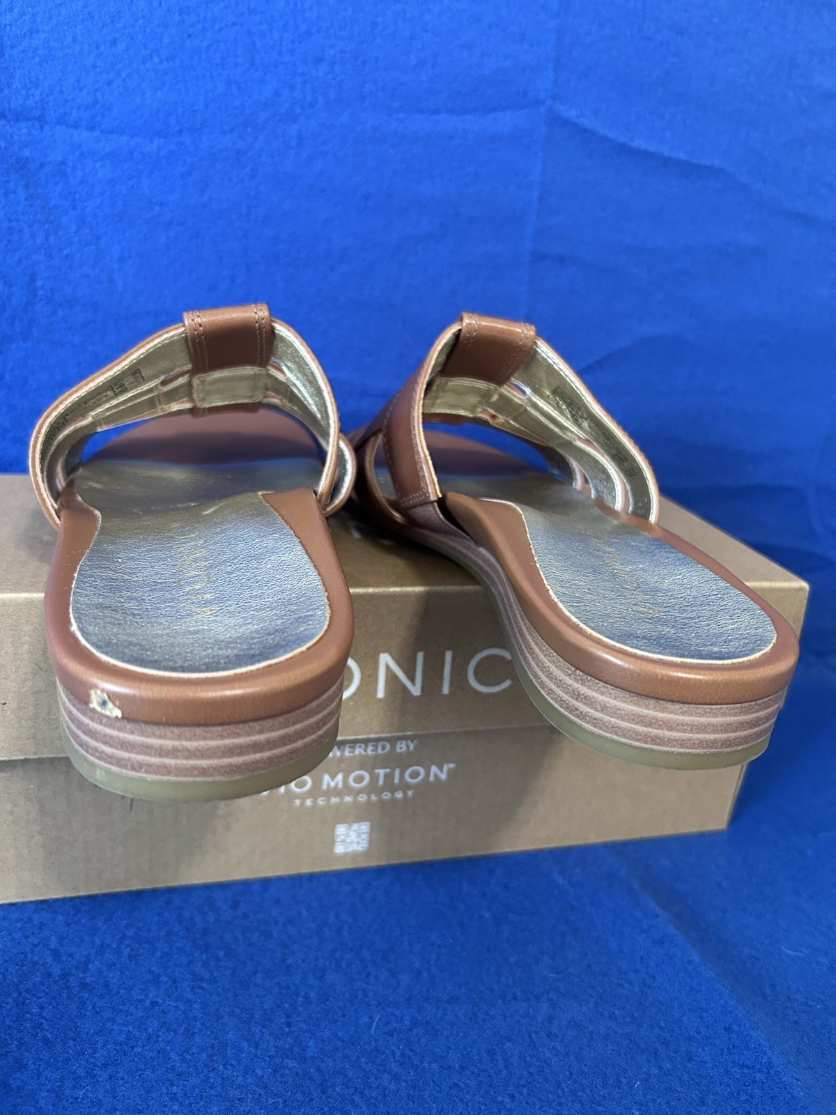 Vionic Leather Slide Sandals-Glendora-Tan Leather-7.5M