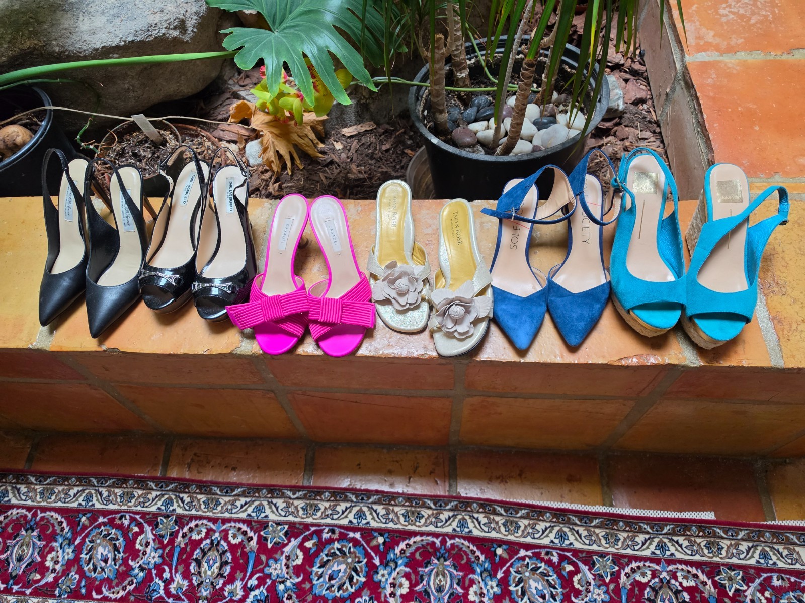 LOT of 6 pair of Women’s Shoes Sz 8 Karl Lagerfeld Paris, Saks Fifth Avenue, etc