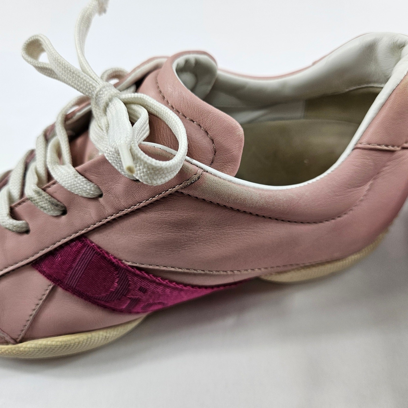 Y2k Christian Dior Sneakers Pink Metal Dior Lace Plate – Size 38 (8)