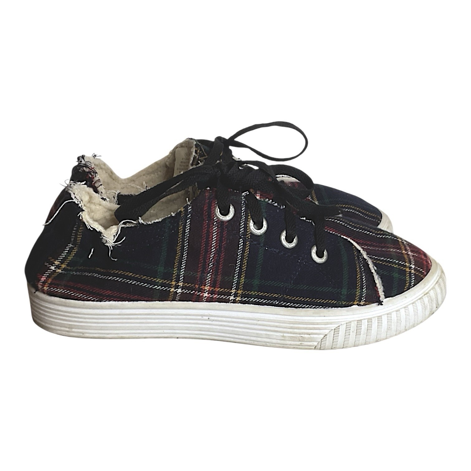 Tommy Bahamas Plaid Insulated Sneakers Memory Foam Size 8.5M
