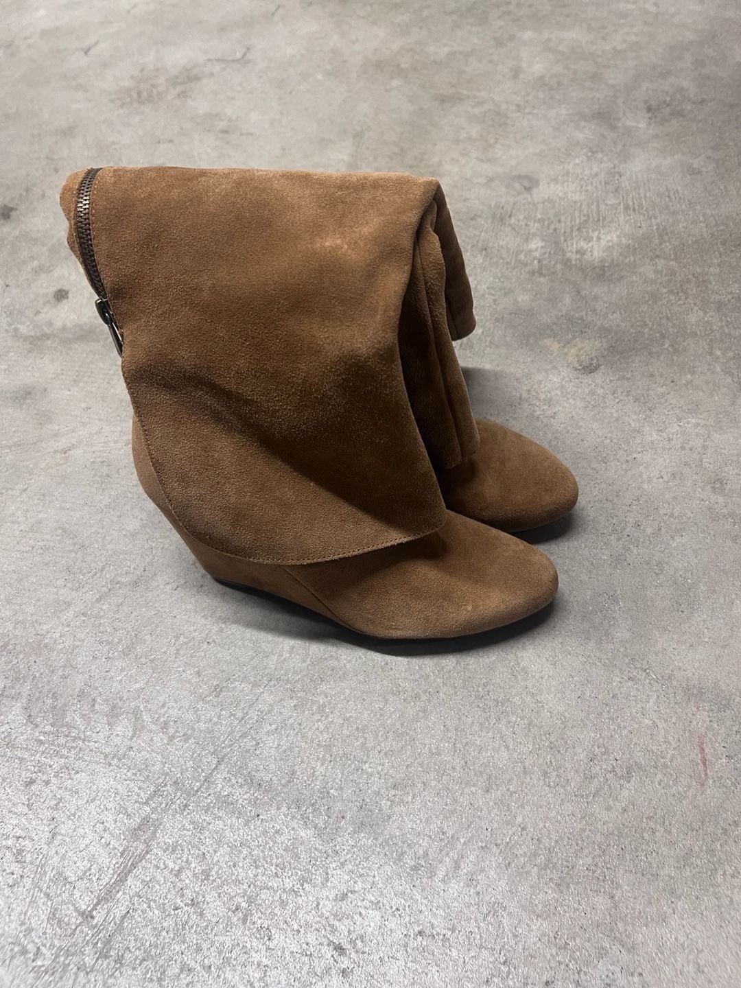 Jessica Simpson Rallie Brown Suede Wedge Knee-High Boots