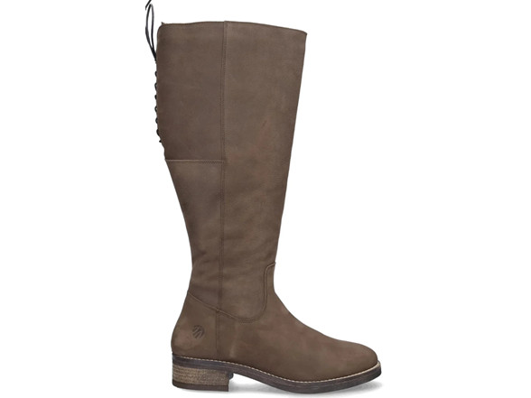 Womens Nubuck Leather Knee High Boots Expresso Brown Lace Back Zip New In Box