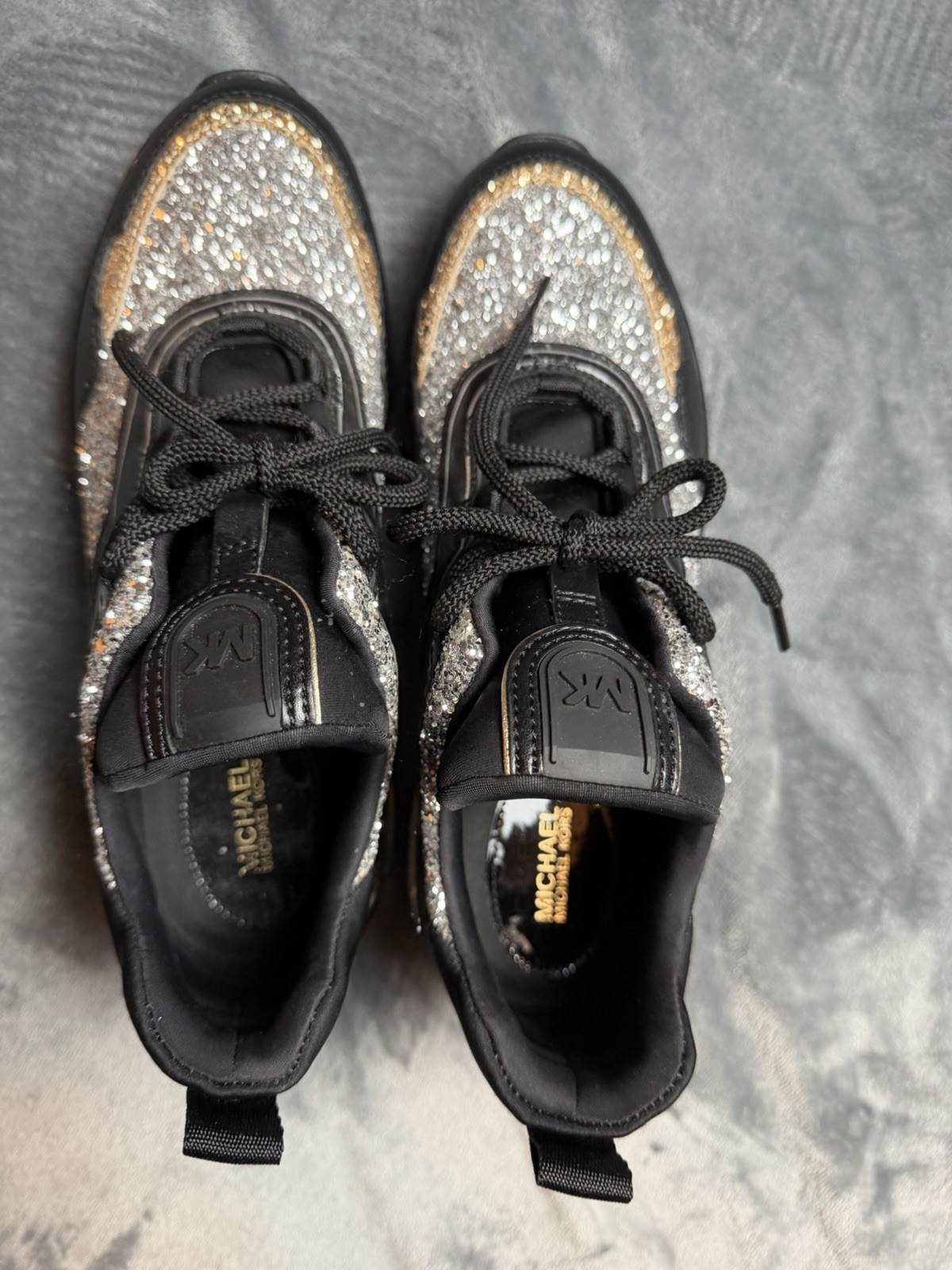 MICHAEL KORS Sparkling /Olympia Extreme -Black Silver Gold -9M ￼NWOB